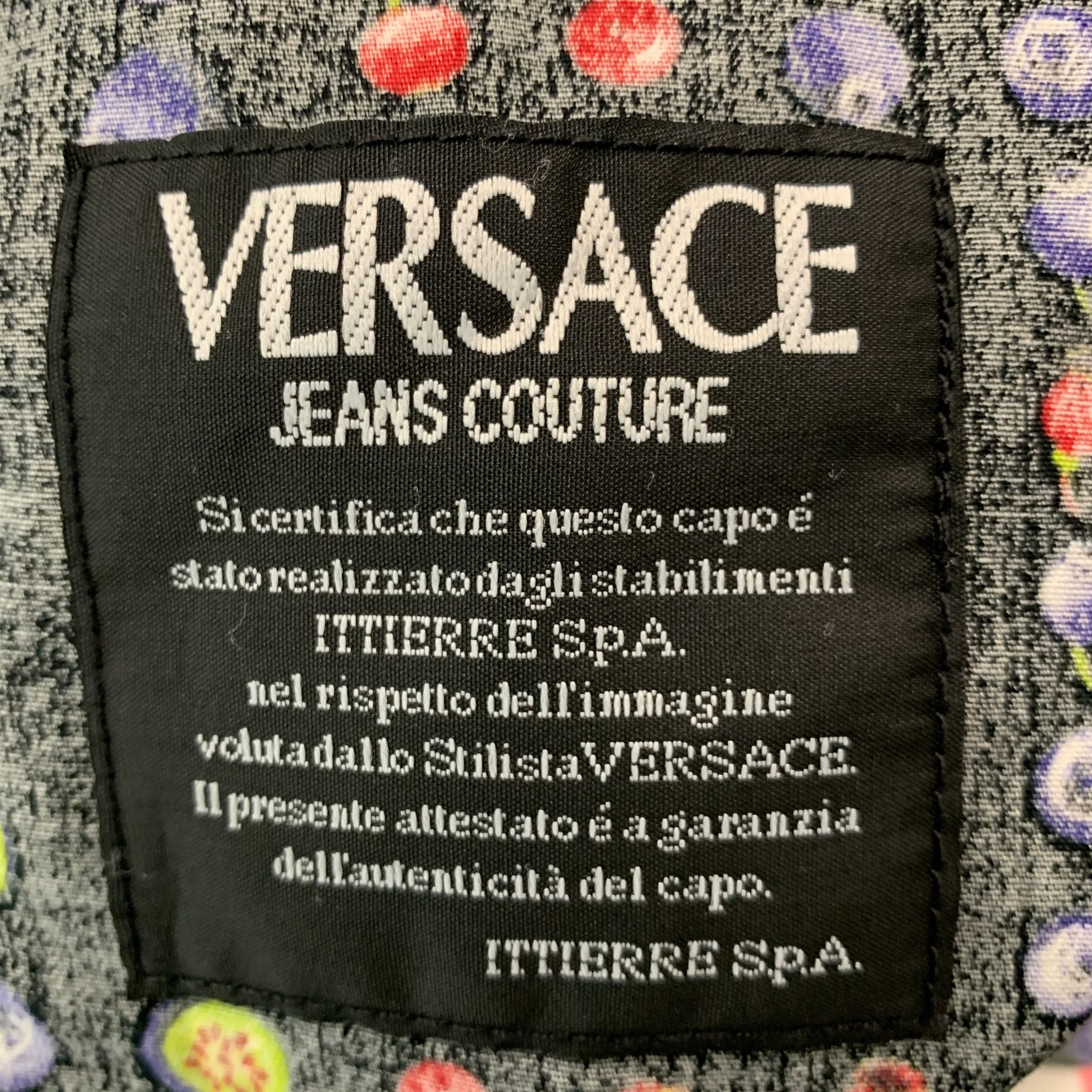VERSACE JEANS COUTURE Size L Black Red Dots Cotton Vest - Image 6