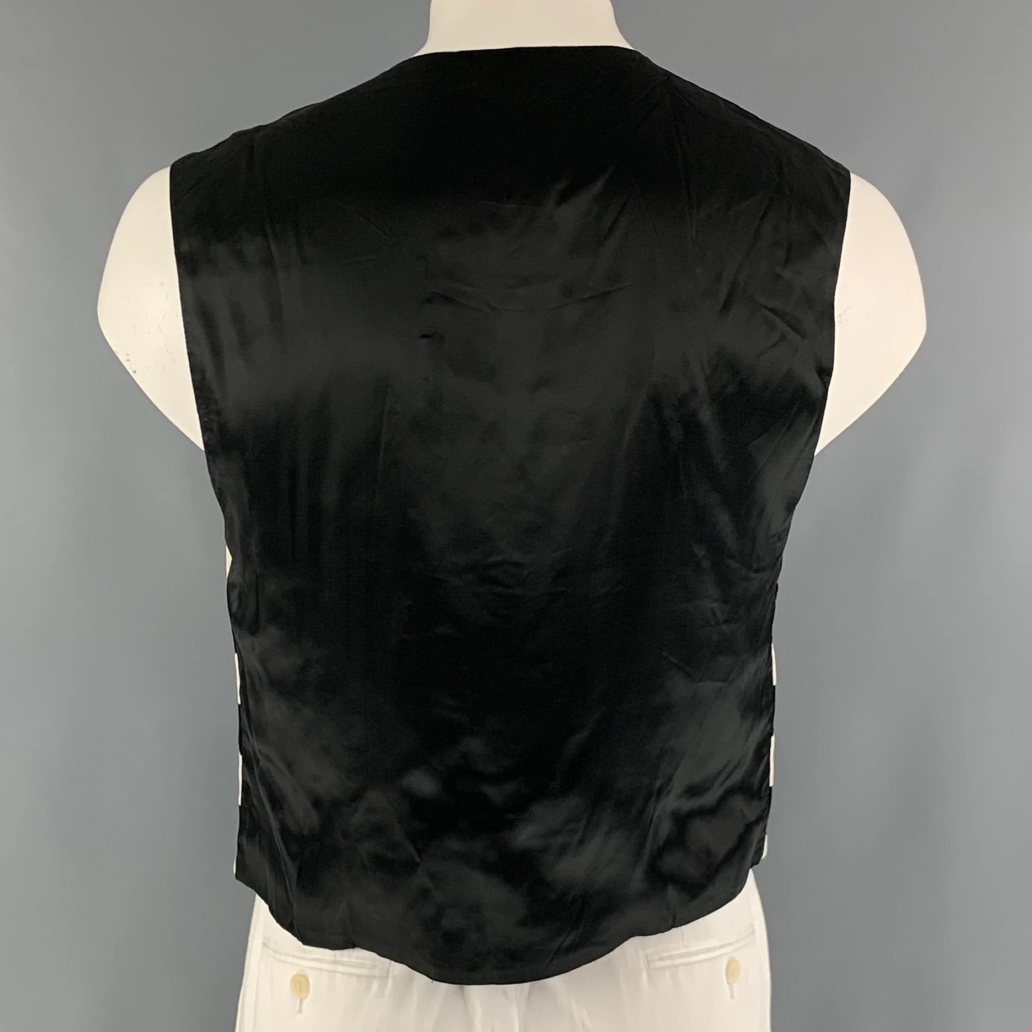 VERSACE JEANS COUTURE Size L Black White Checkered Cotton Vest - Image 3