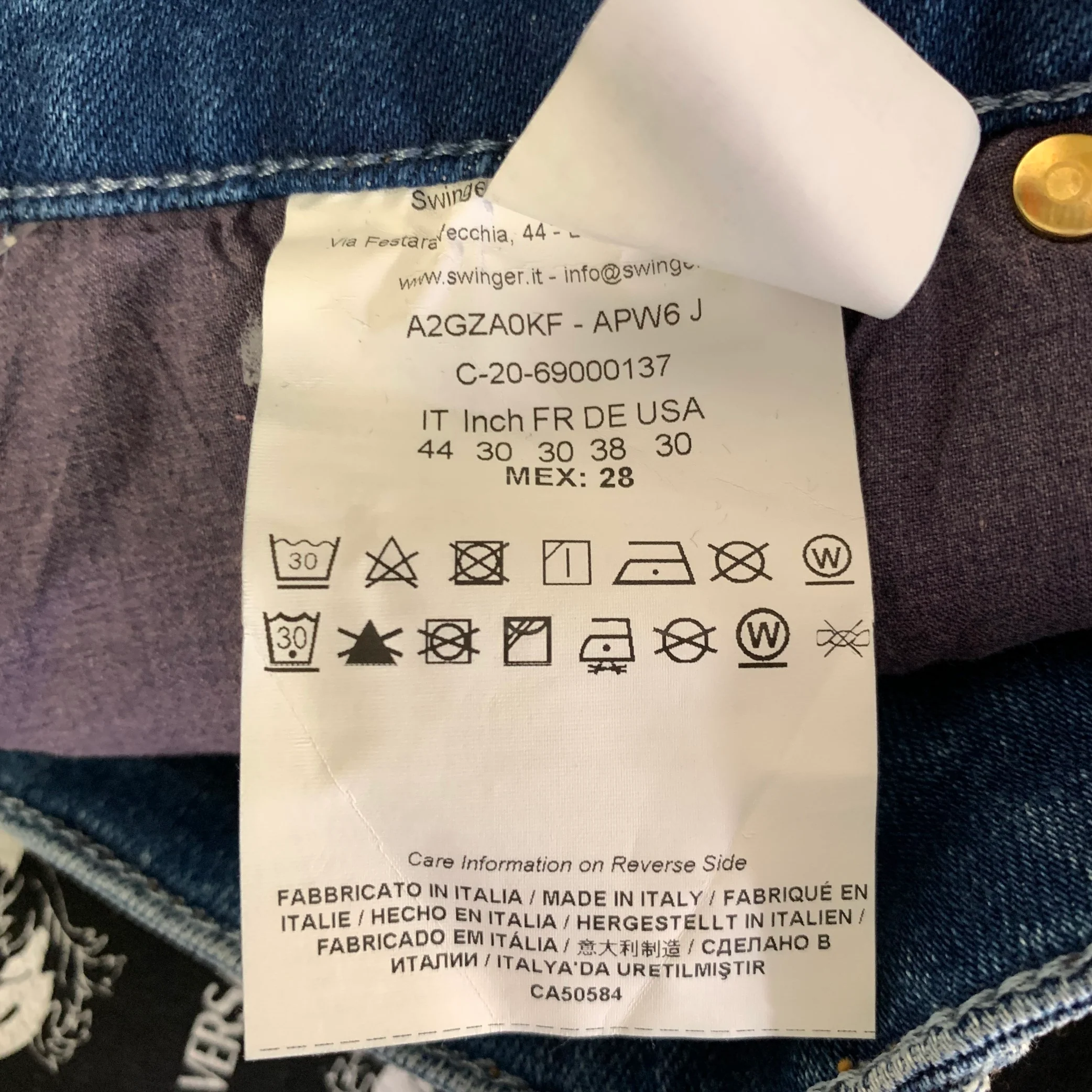 VERSACE Size 28 Medium Wash Bandana Cotton Blend Skinny Jeans - Image 6