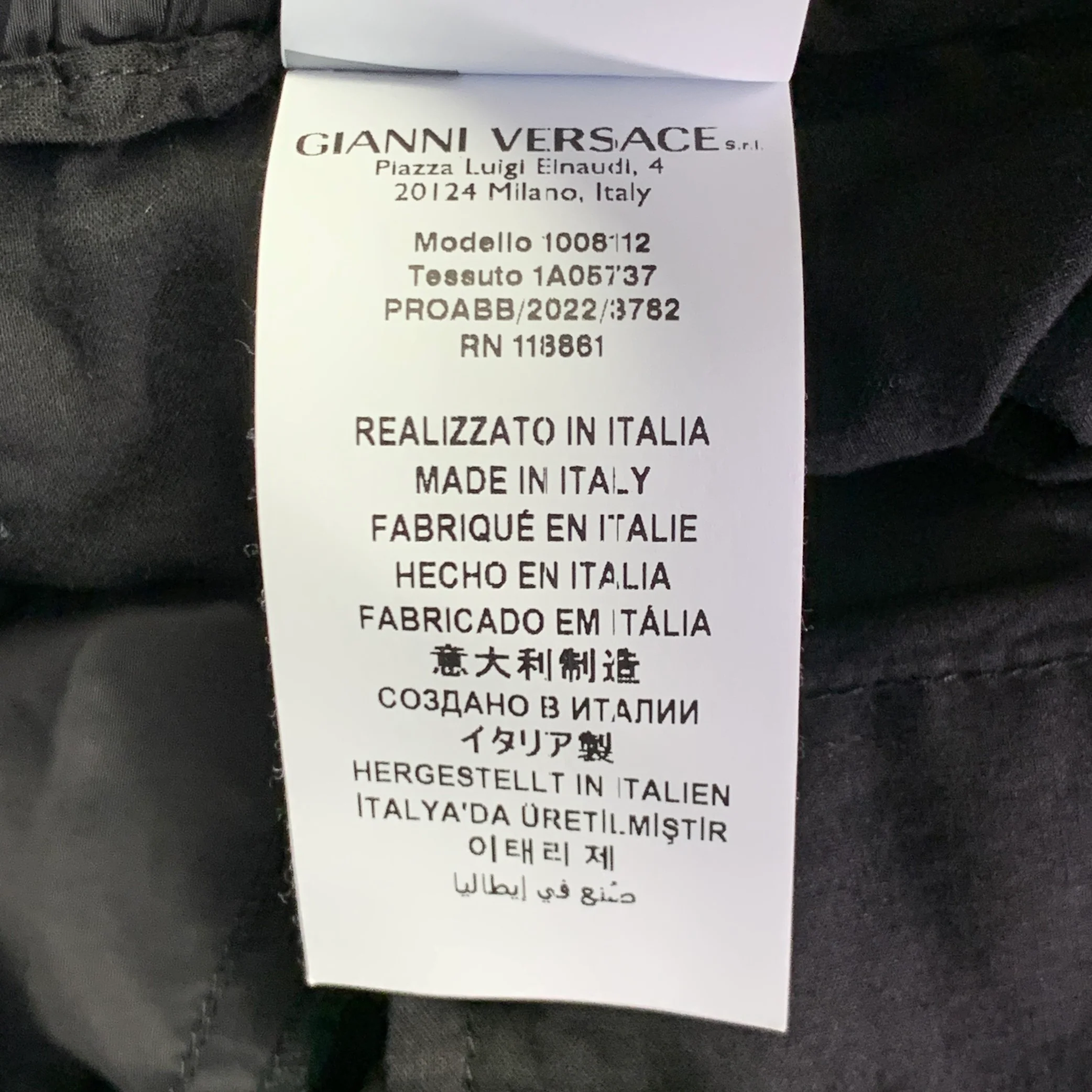 VERSACE Size 36 Black Blue Gold Vertical Stripe Nylon Sweatpants Casual Pants - Image 6