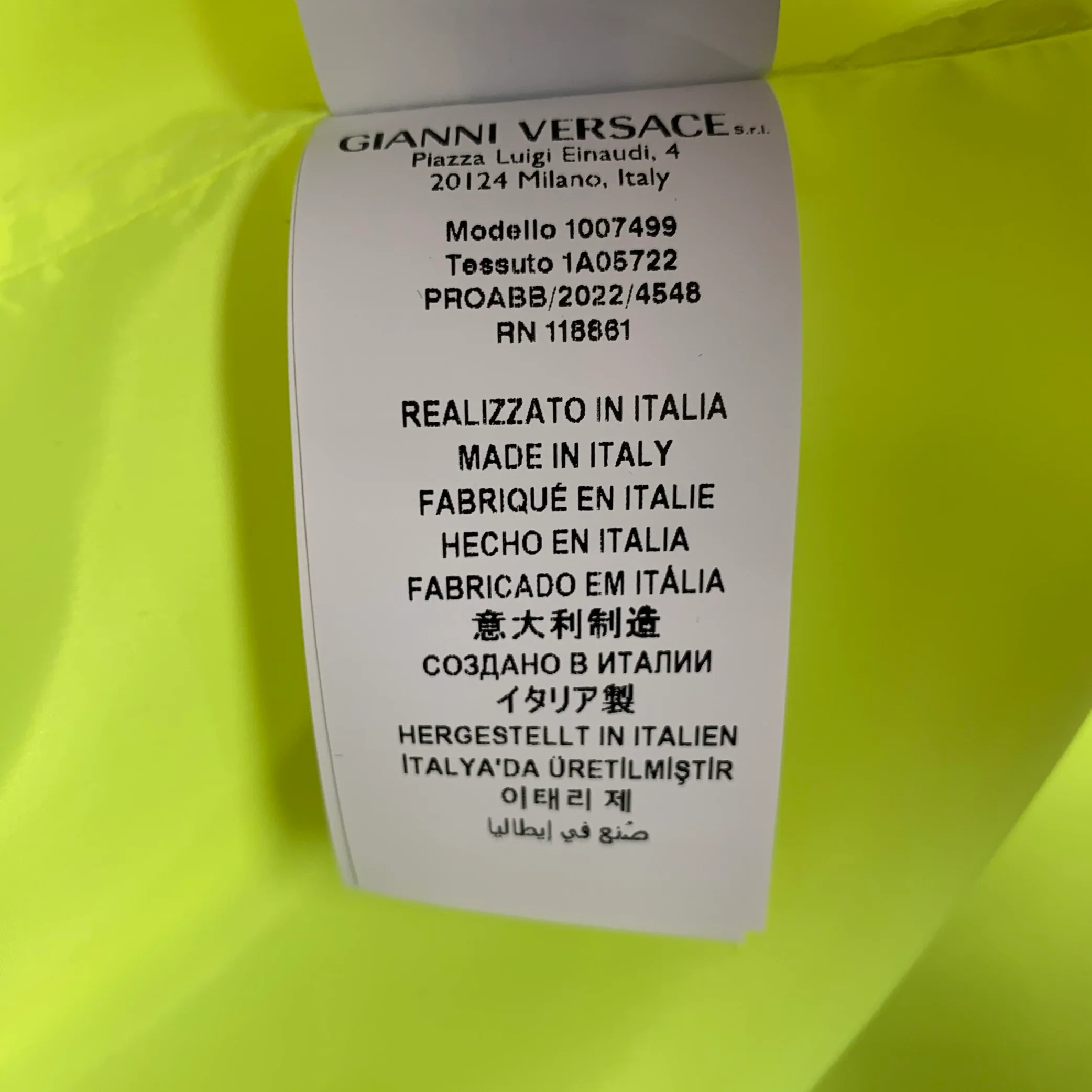 VERSACE Size 36 Neon Yellow Polyester One Pocket Oversized Long Sleeve Shirt - Image 7