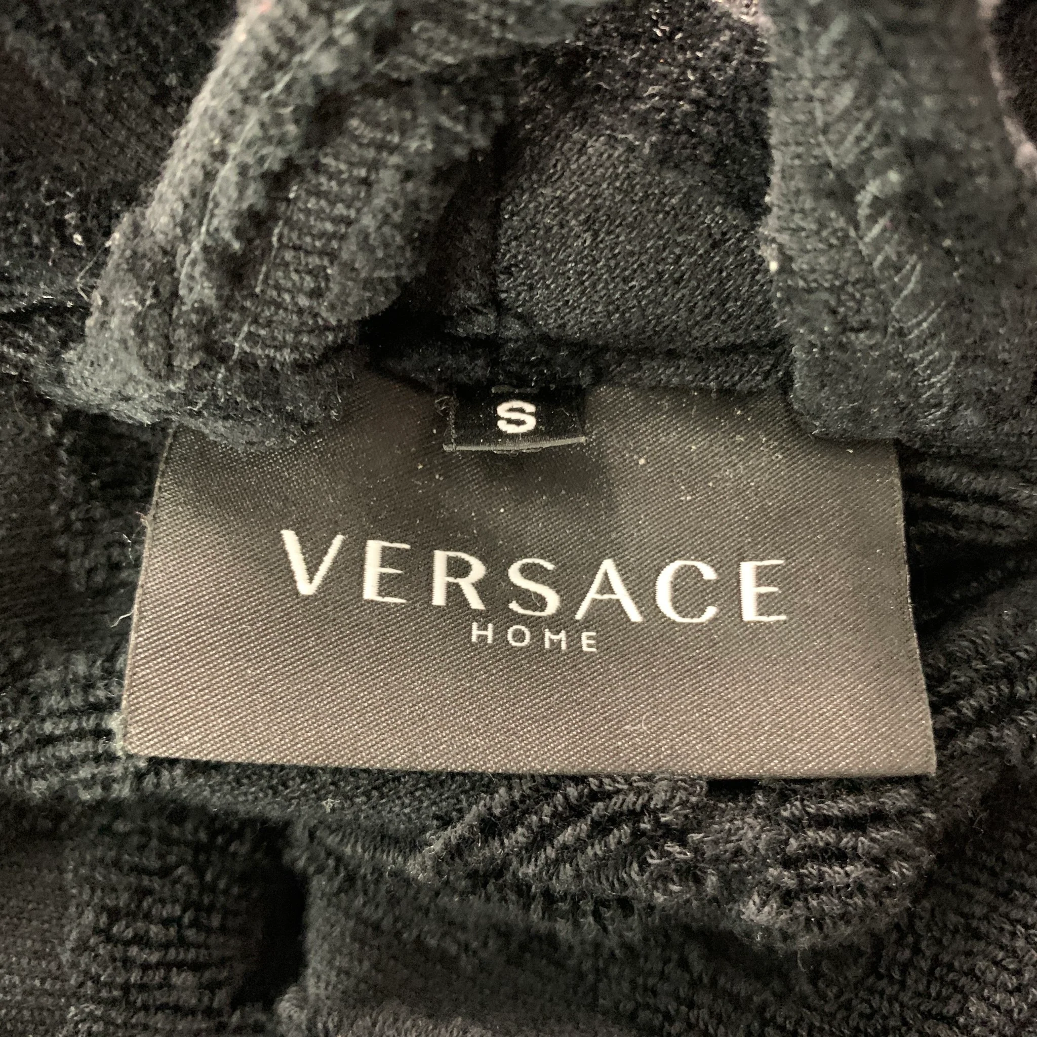 VERSACE Size S Black Gold Baroque Cotton Belted Cardigan - Image 5
