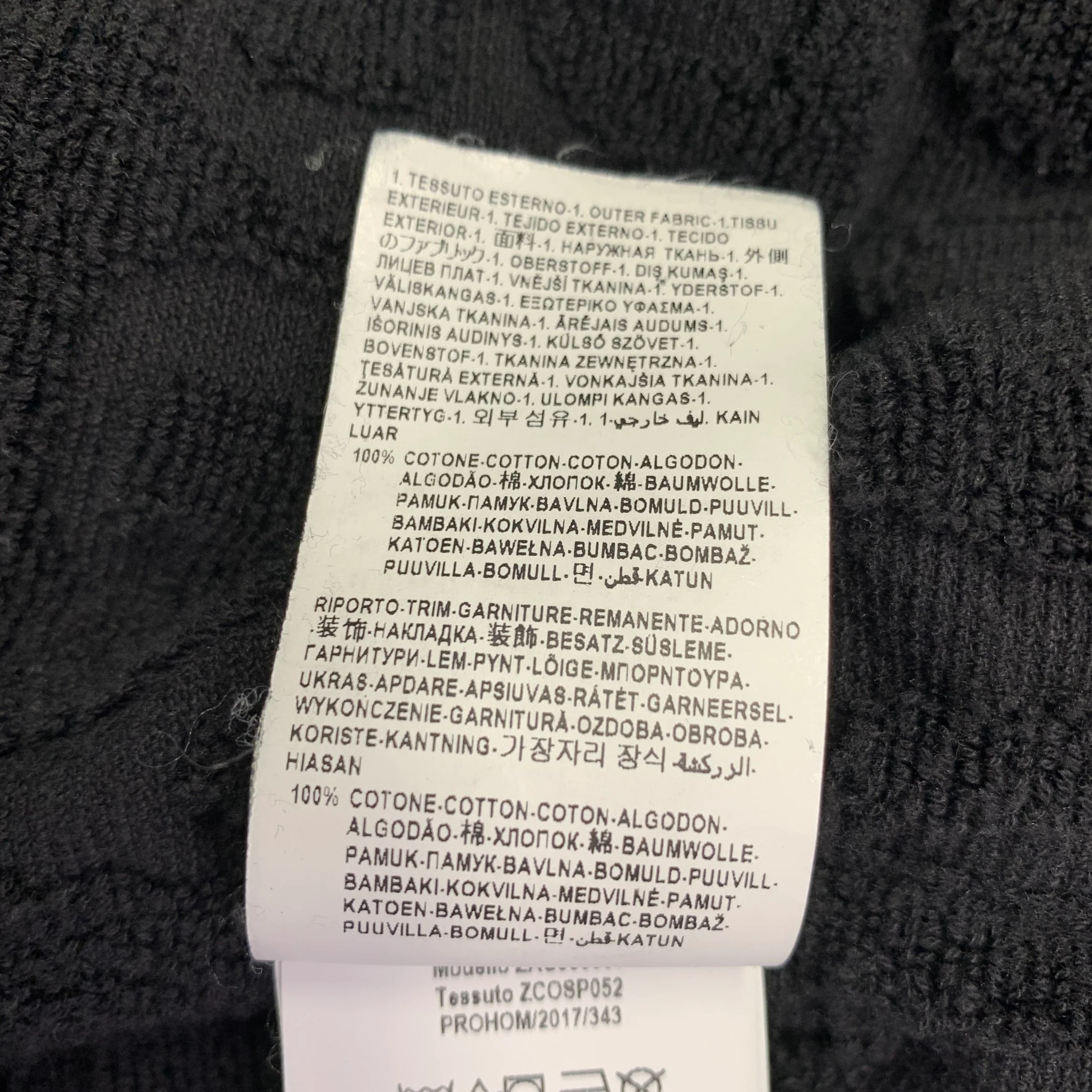 VERSACE Size XL Black Gold Textured Cotton Shawl Collar Robe - Image 9