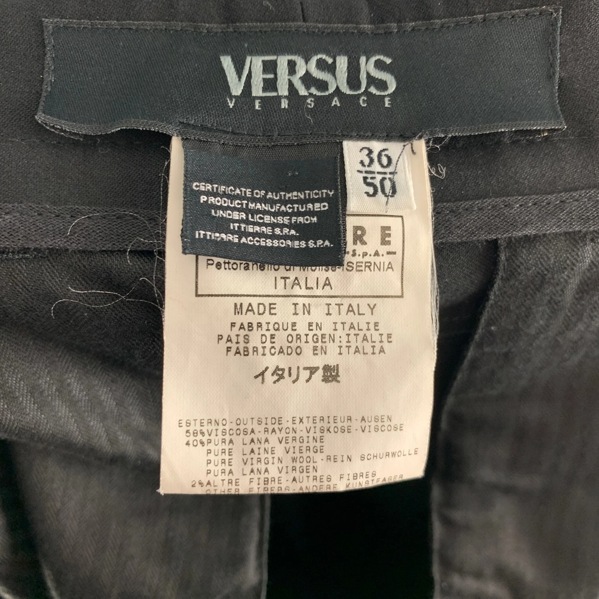 VERSUS by GIANNI VERSACE Size 36 Black Wool Viscose Blend Dress Pants - Image 4