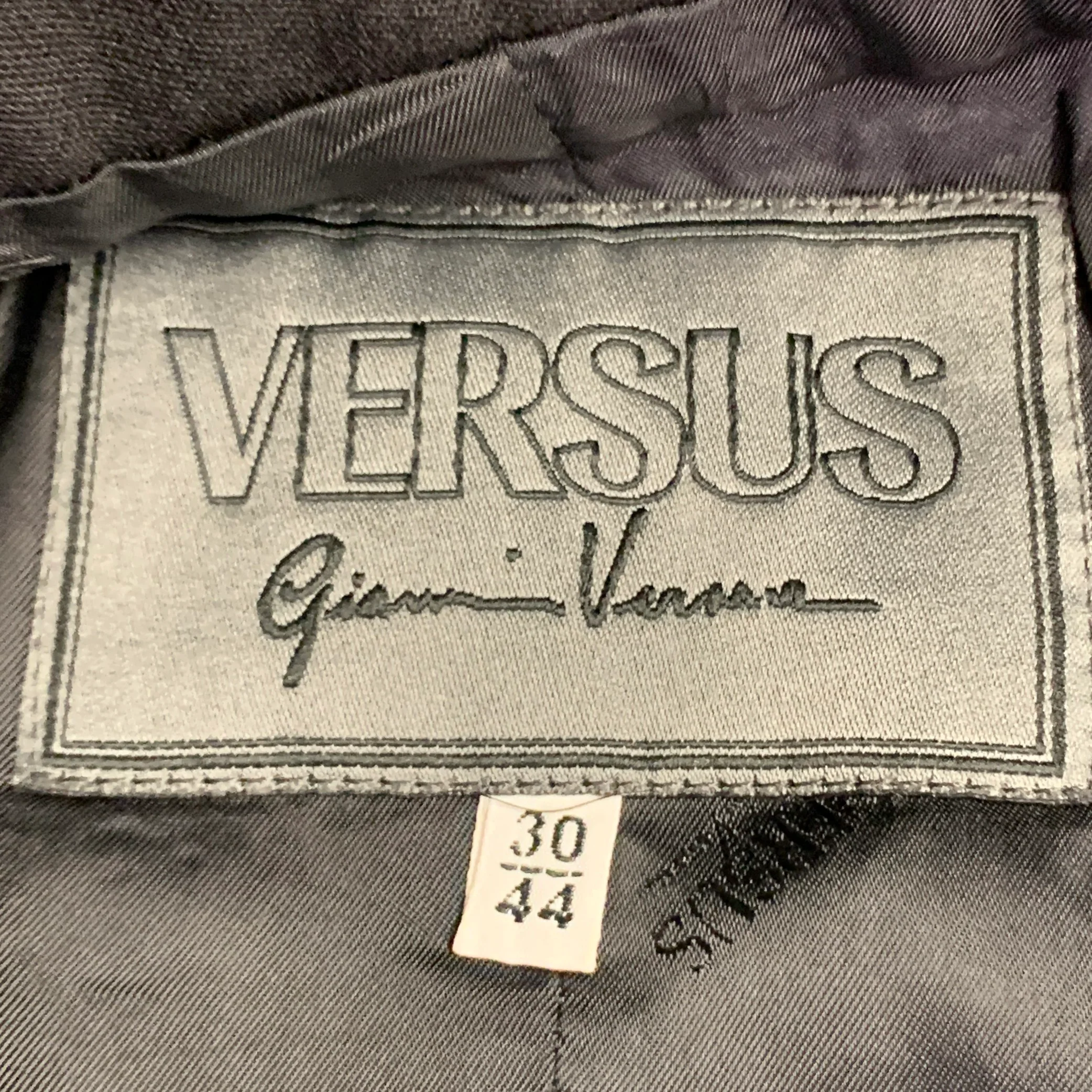 VERSUS by GIANNI VERSACE Size 8 Black Virgin Wool Nehru Collar Hidden Buttons Coat - Image 5