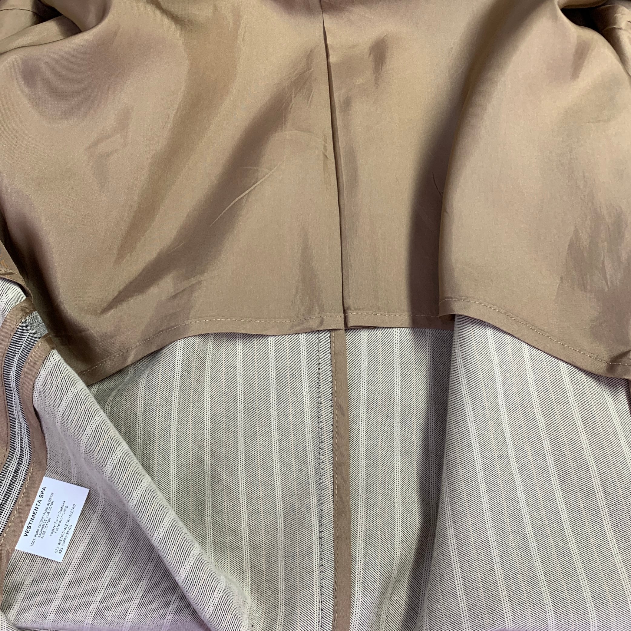 VESTIMENTA Size 42 Taupe White Stripe Cotton Notch Lapel Sport Coat - Image 10