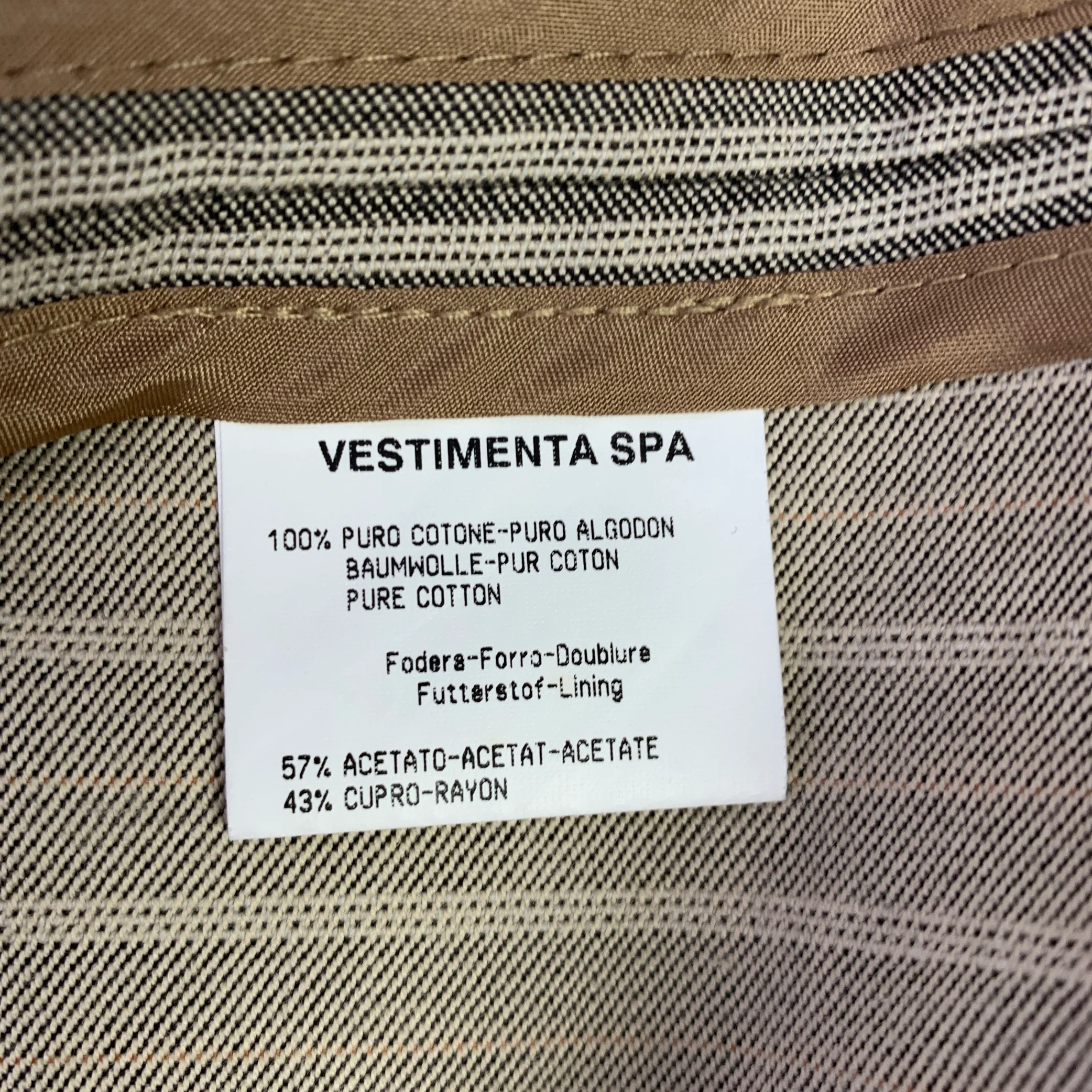 VESTIMENTA Size 42 Taupe White Stripe Cotton Notch Lapel Sport Coat - Image 12