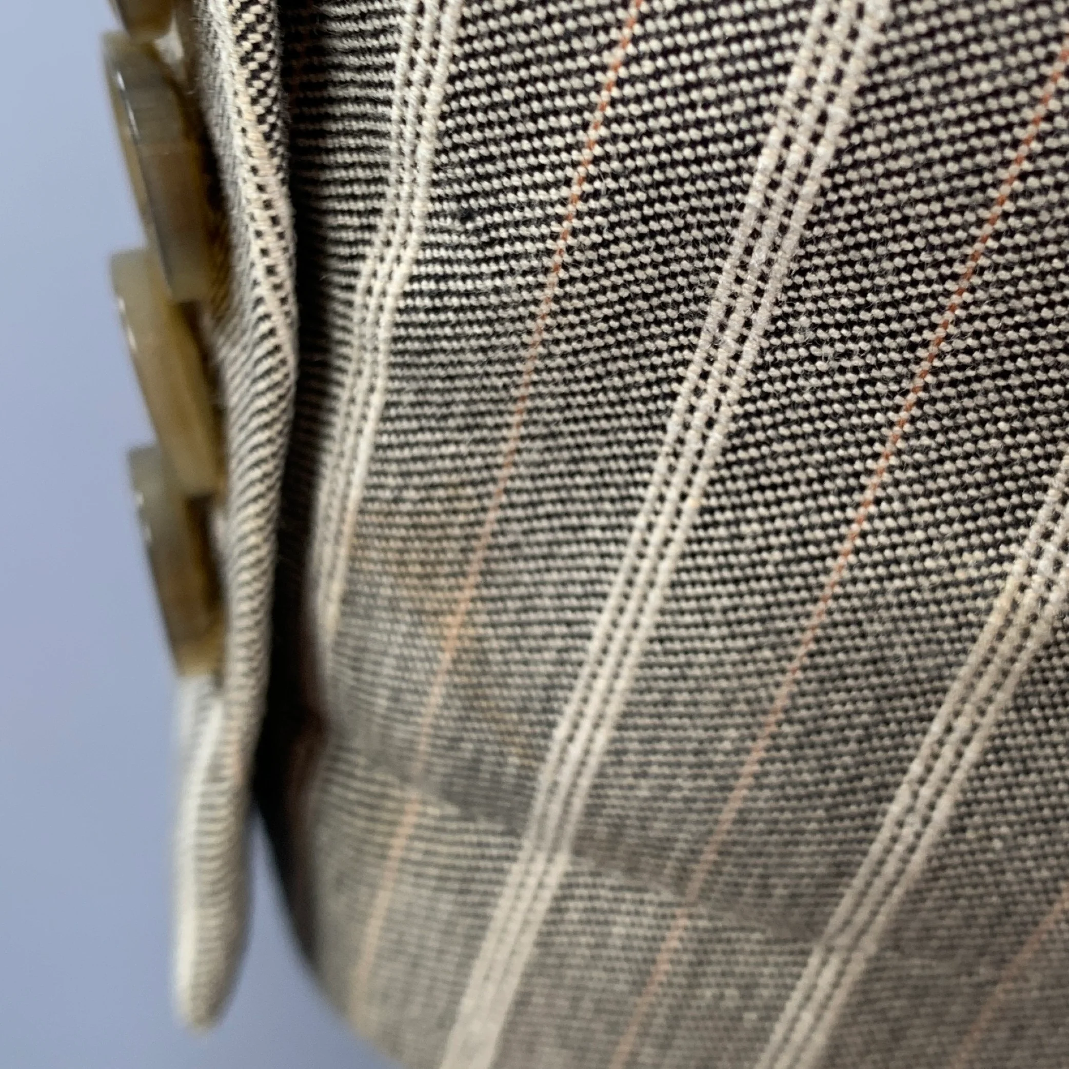 VESTIMENTA Size 42 Taupe White Stripe Cotton Notch Lapel Sport Coat - Image 6