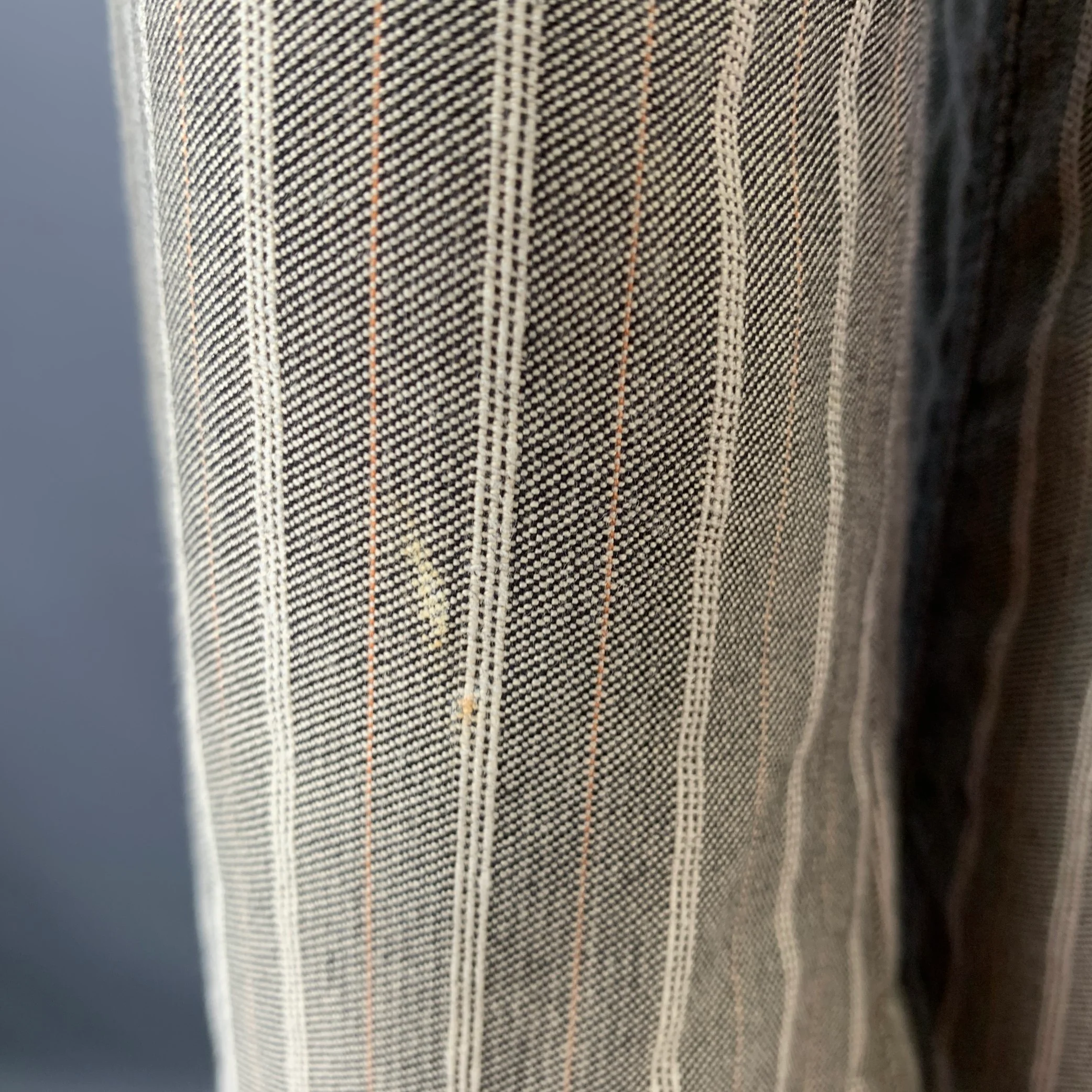 VESTIMENTA Size 42 Taupe White Stripe Cotton Notch Lapel Sport Coat - Image 9