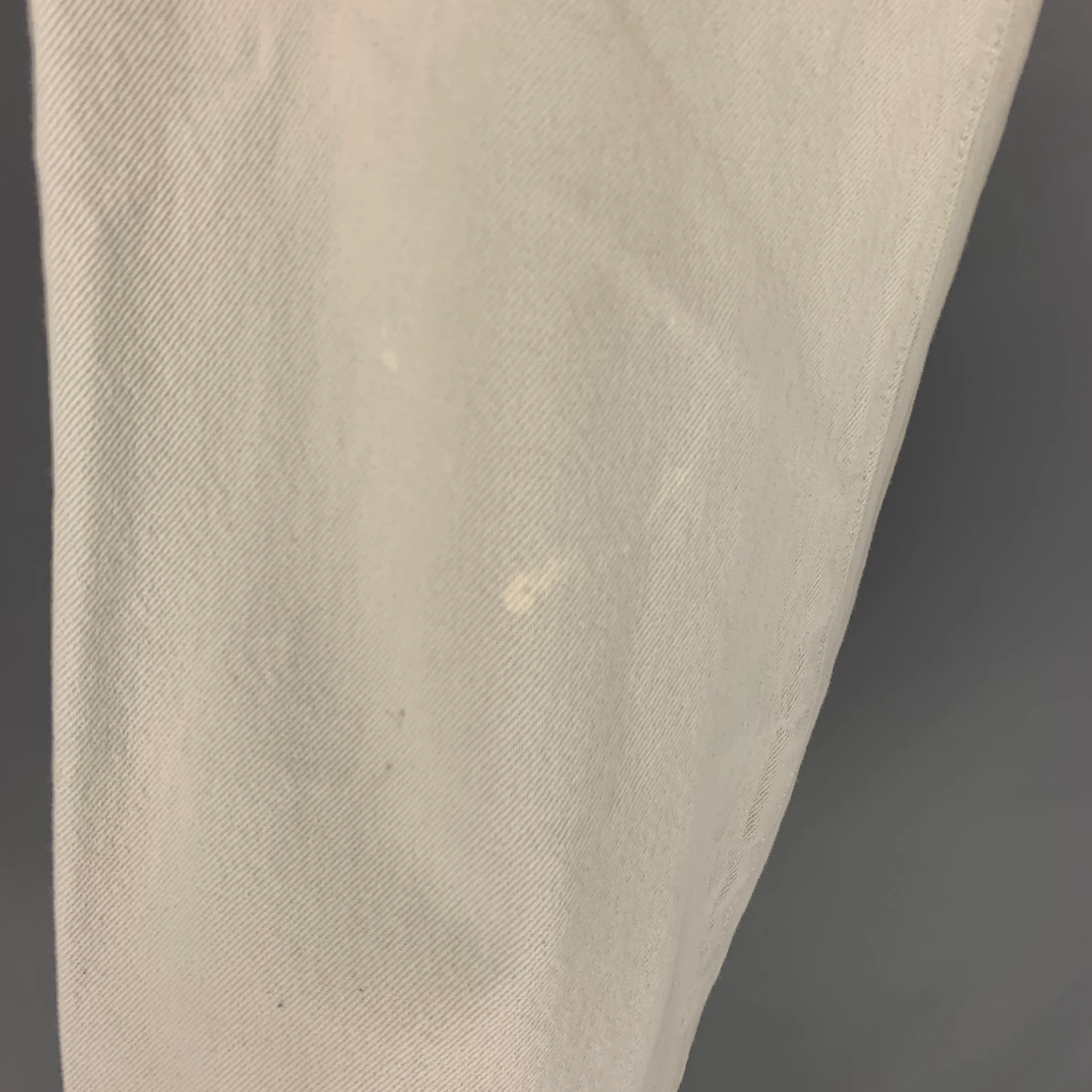 VETEMENTS Size 32 White Light Blue Cotton Button Fly Jeans - Image 6