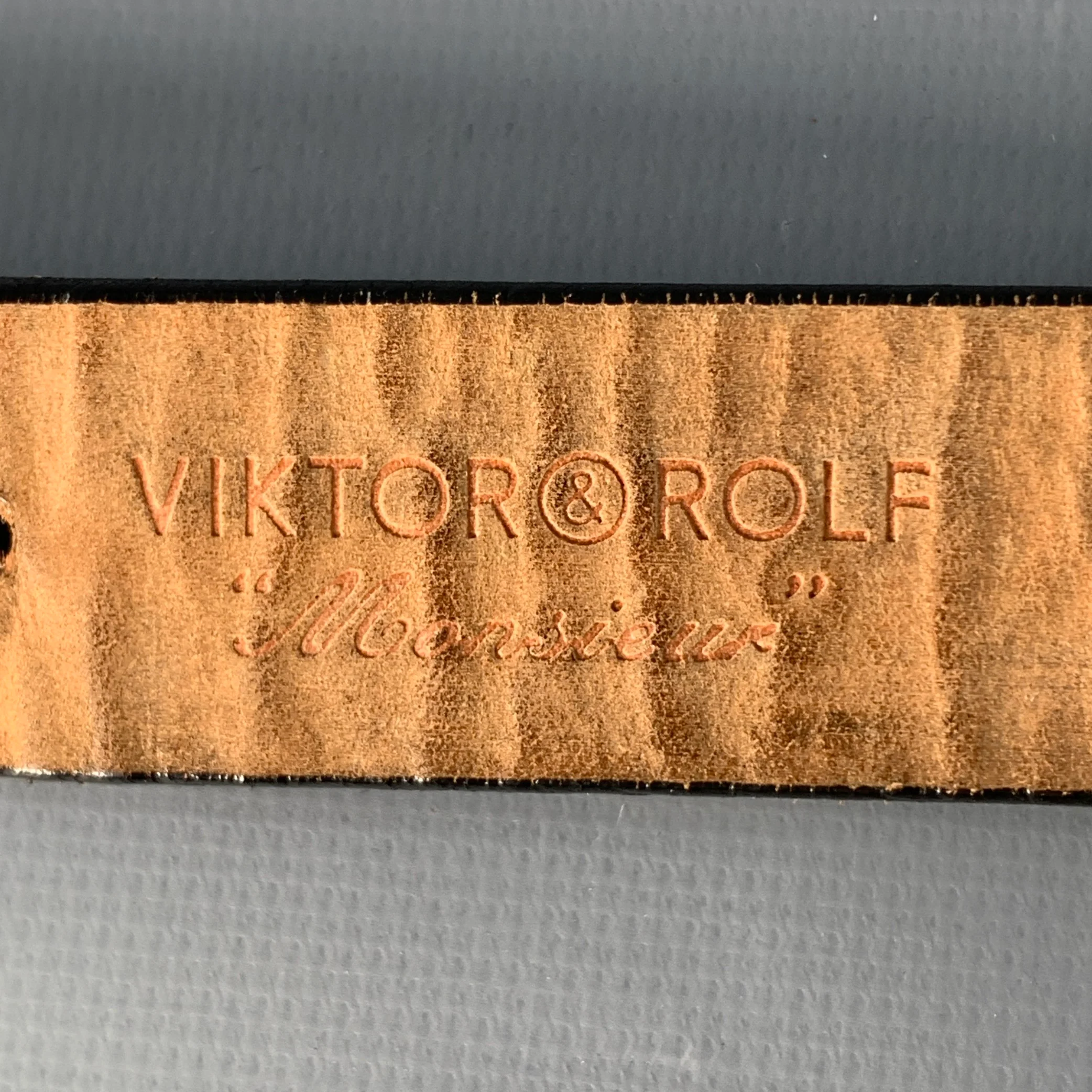 VIKTOR & ROLF Size 34 Silver Black Metal Leather Belt - Image 7