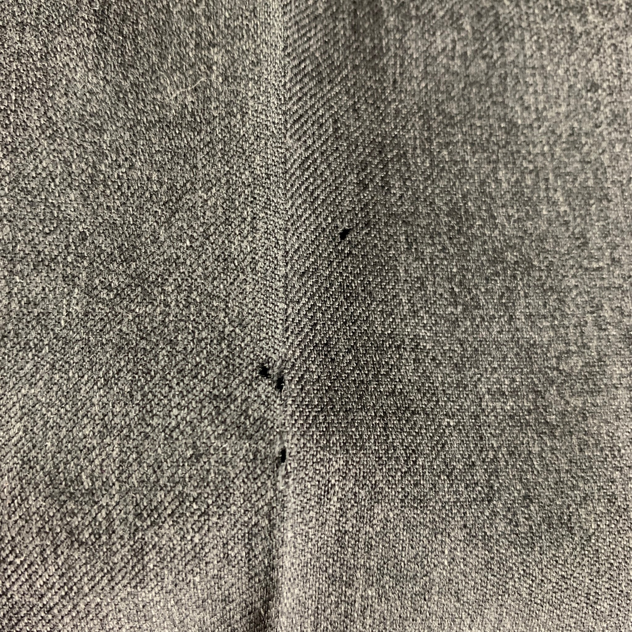 VIKTOR & ROLF Size 38 Grey Black Solid Wool Zip Fly Dress Pants - Image 3