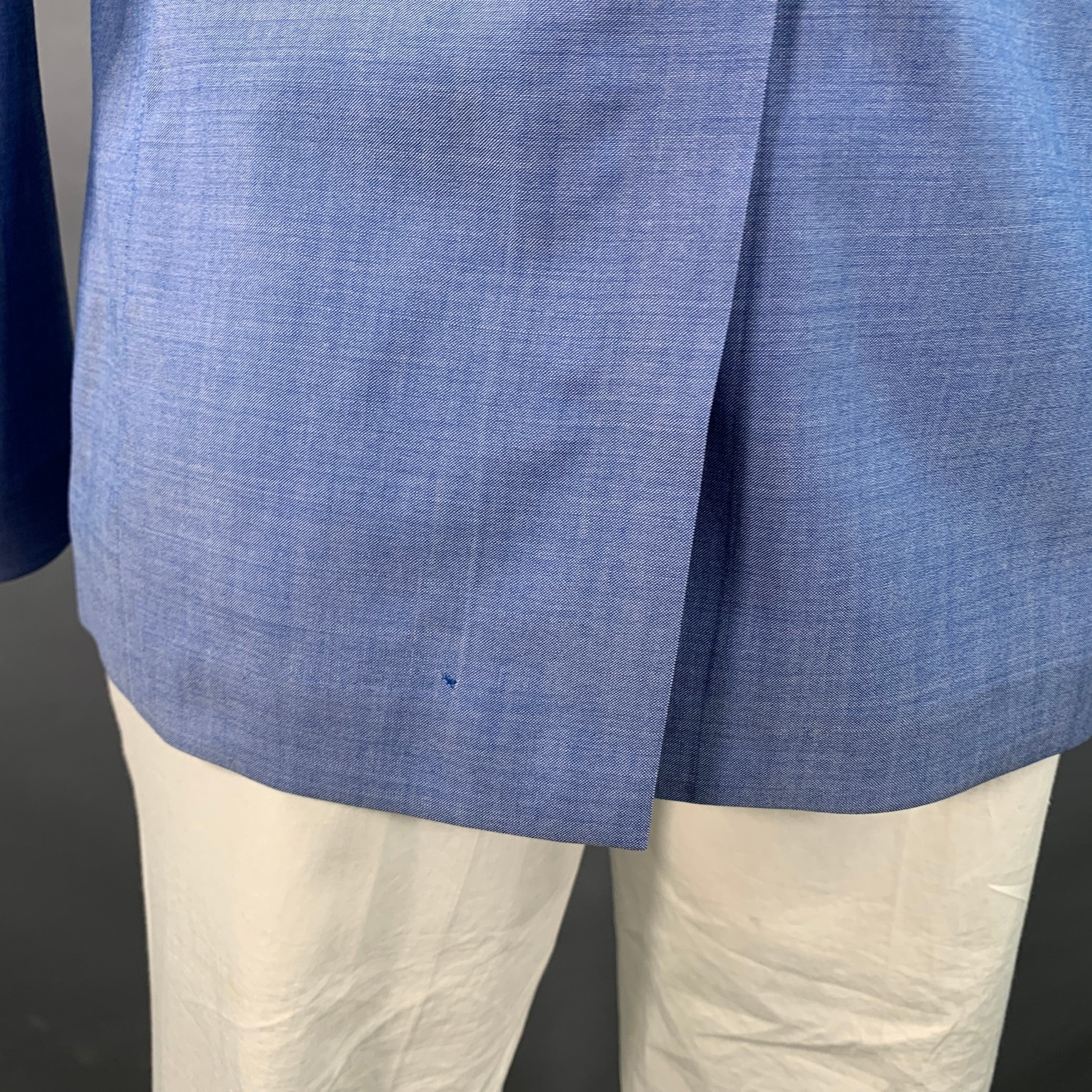 VIKTOR & ROLF Size 42 Blue Virgin Wool Peak Lapel Sport Coat - Image 5