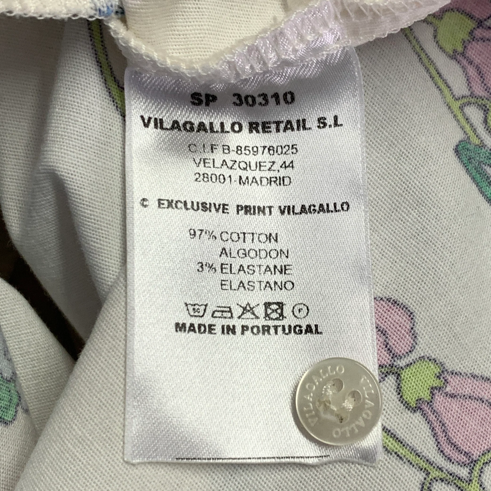 VILAGALLO Size XS Cream Multi Color Cotton Blend Floral Shirt Dress - Image 6
