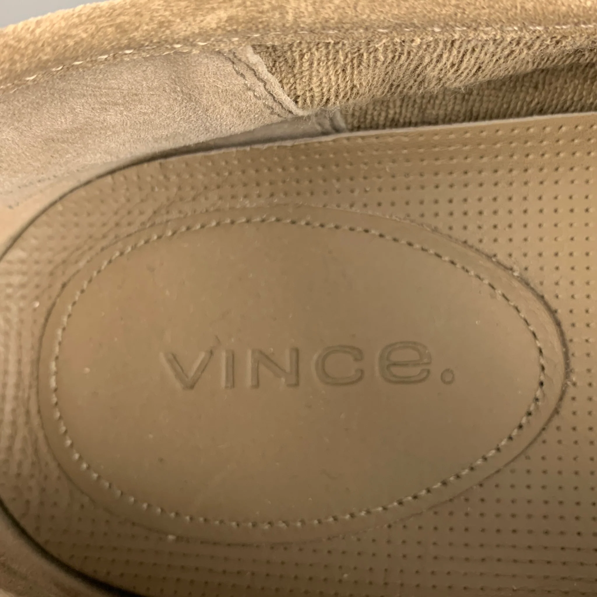 VINCE Size 8 Beige Taupe Suede Slippers Loafers - Image 7