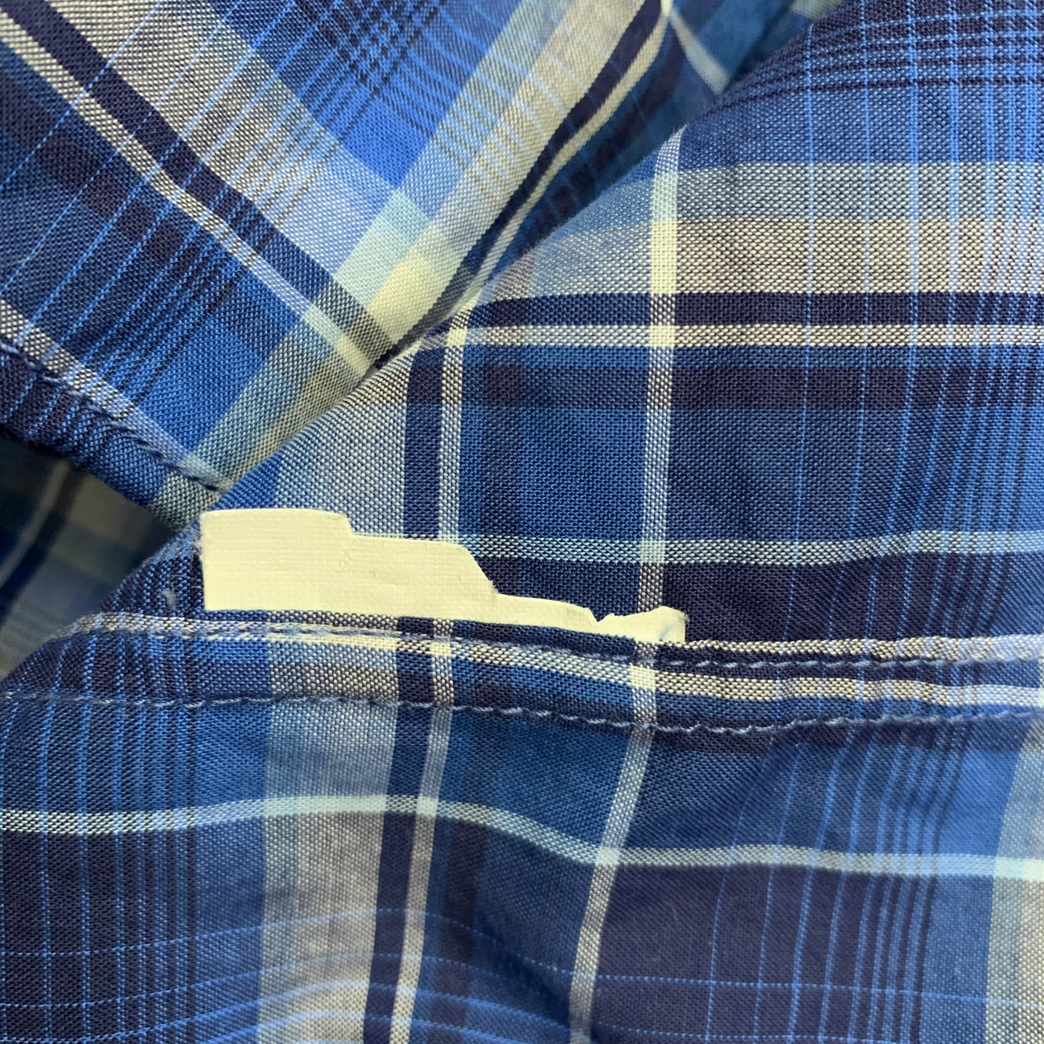 VINCE Size M Navy White Plaid Long Sleeve Shirt - Image 5