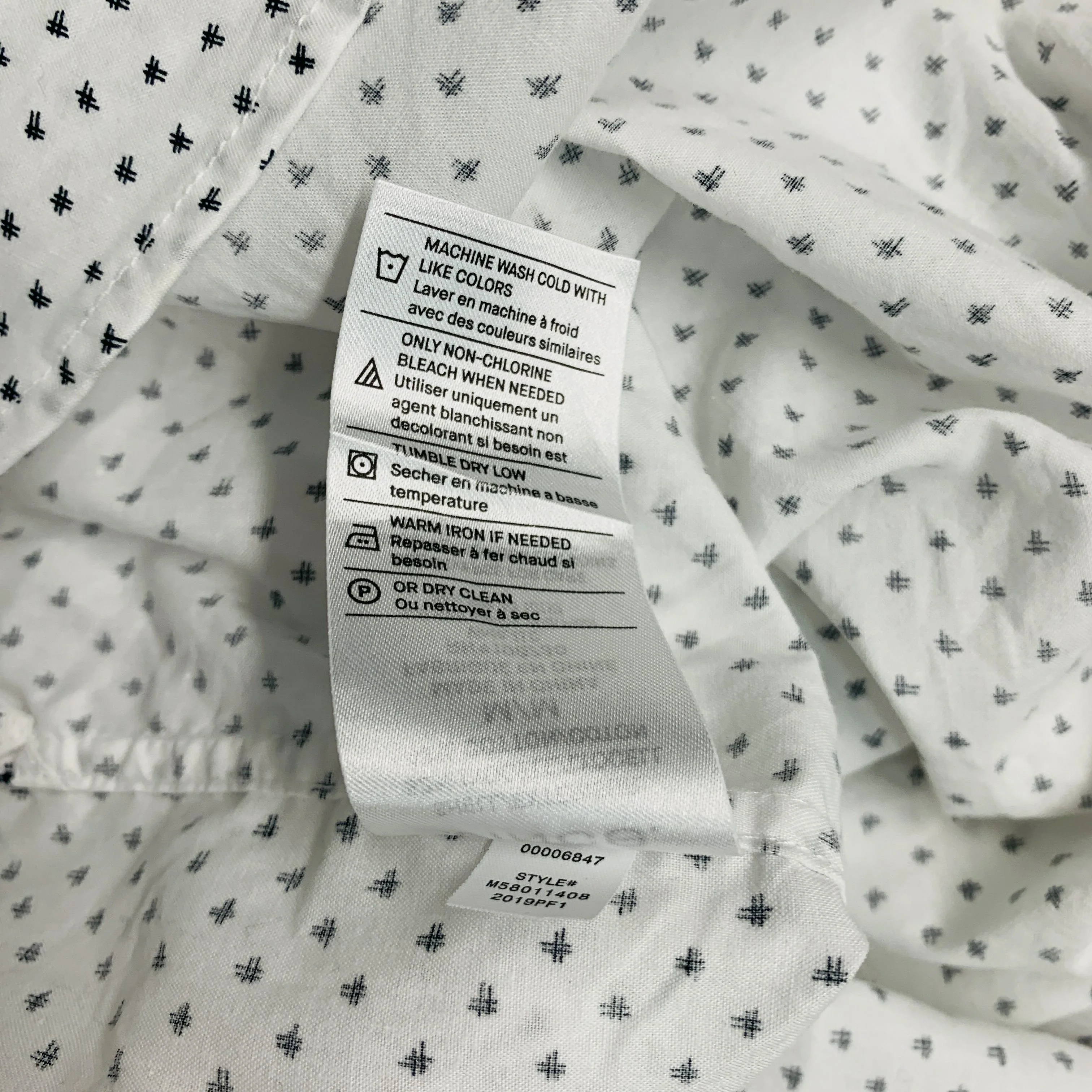 VINCE Size M White Black Abstract Lyocel / Cotton One pocket Short Sleeve Shirt - Image 8