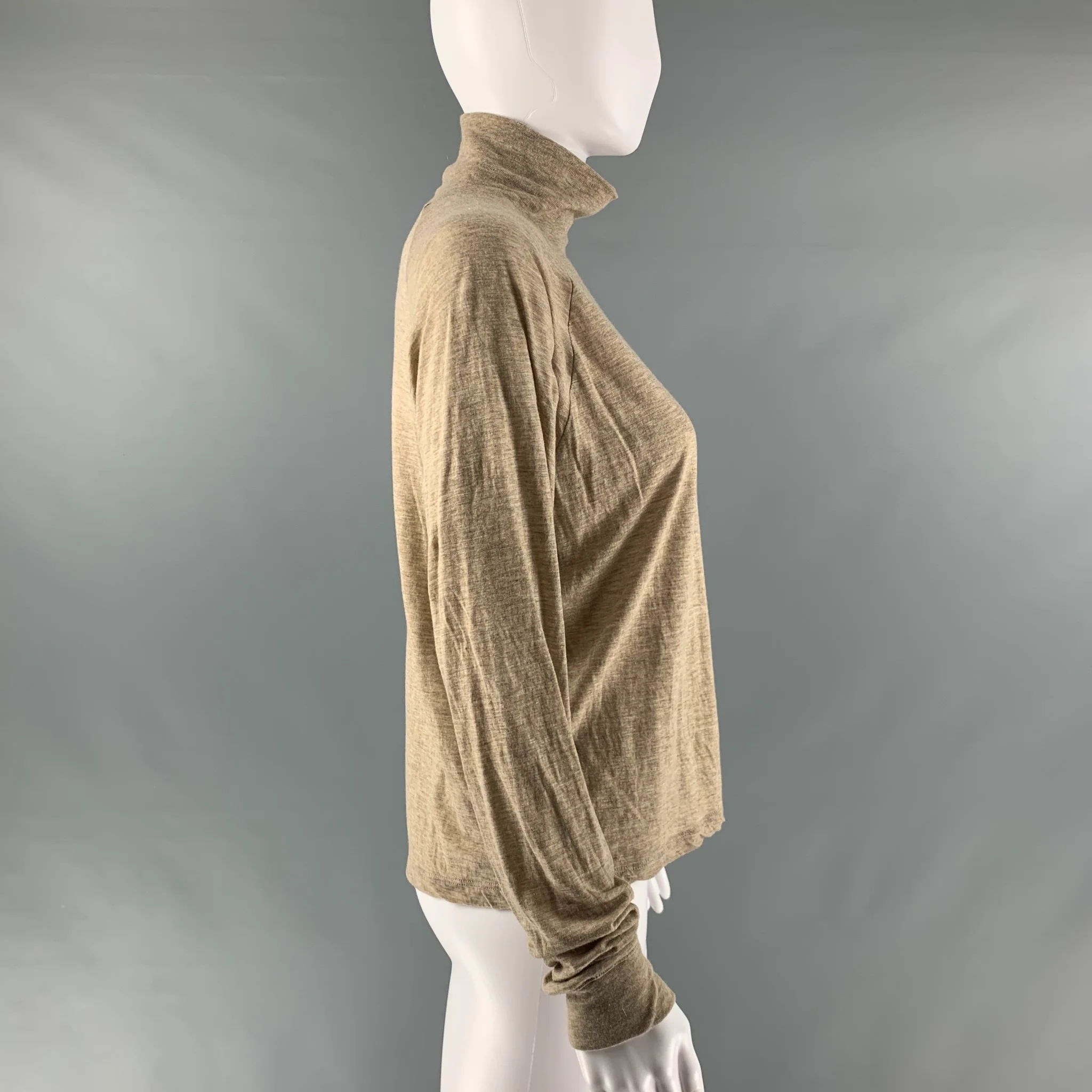 VINCE Size S Beige Lyocell blend Heather Turtleneck Casual Top - Image 2