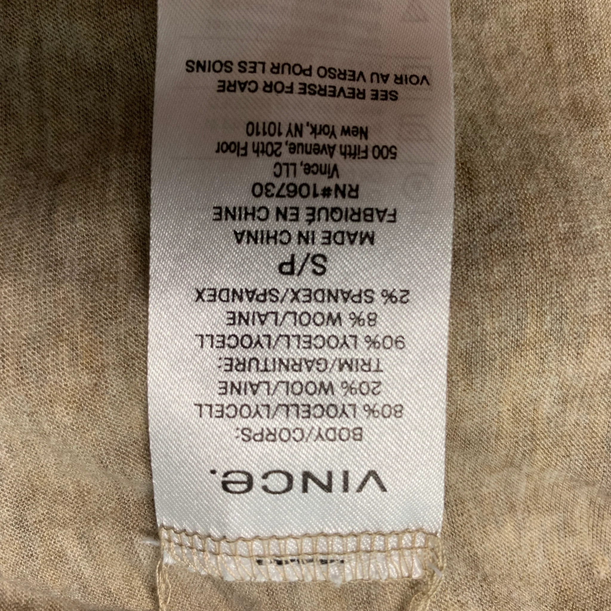 VINCE Size S Beige Lyocell blend Heather Turtleneck Casual Top - Image 5