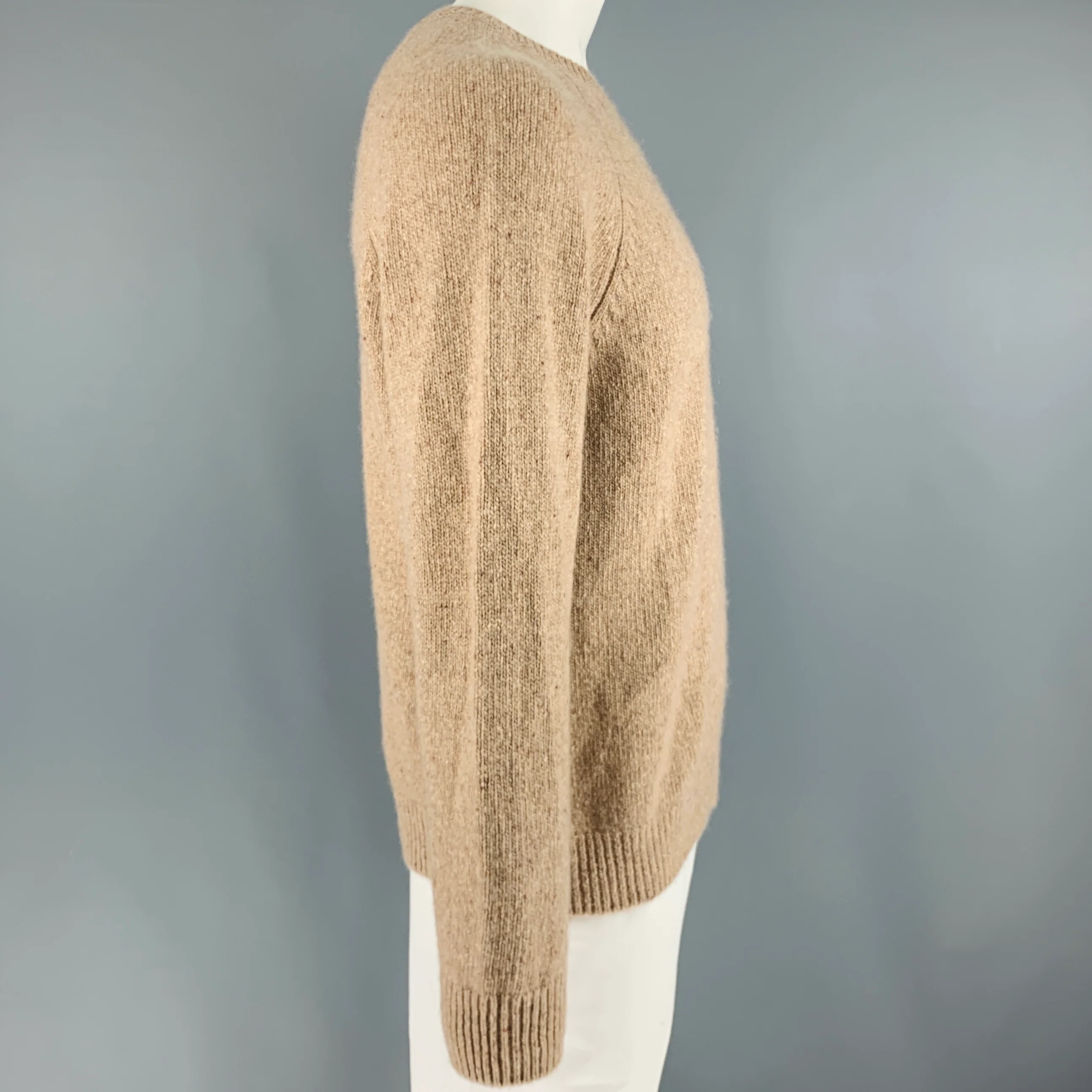 VINCE Size XL Beige Camel Knit Cashmere Crew Neck Sweater - Image 3