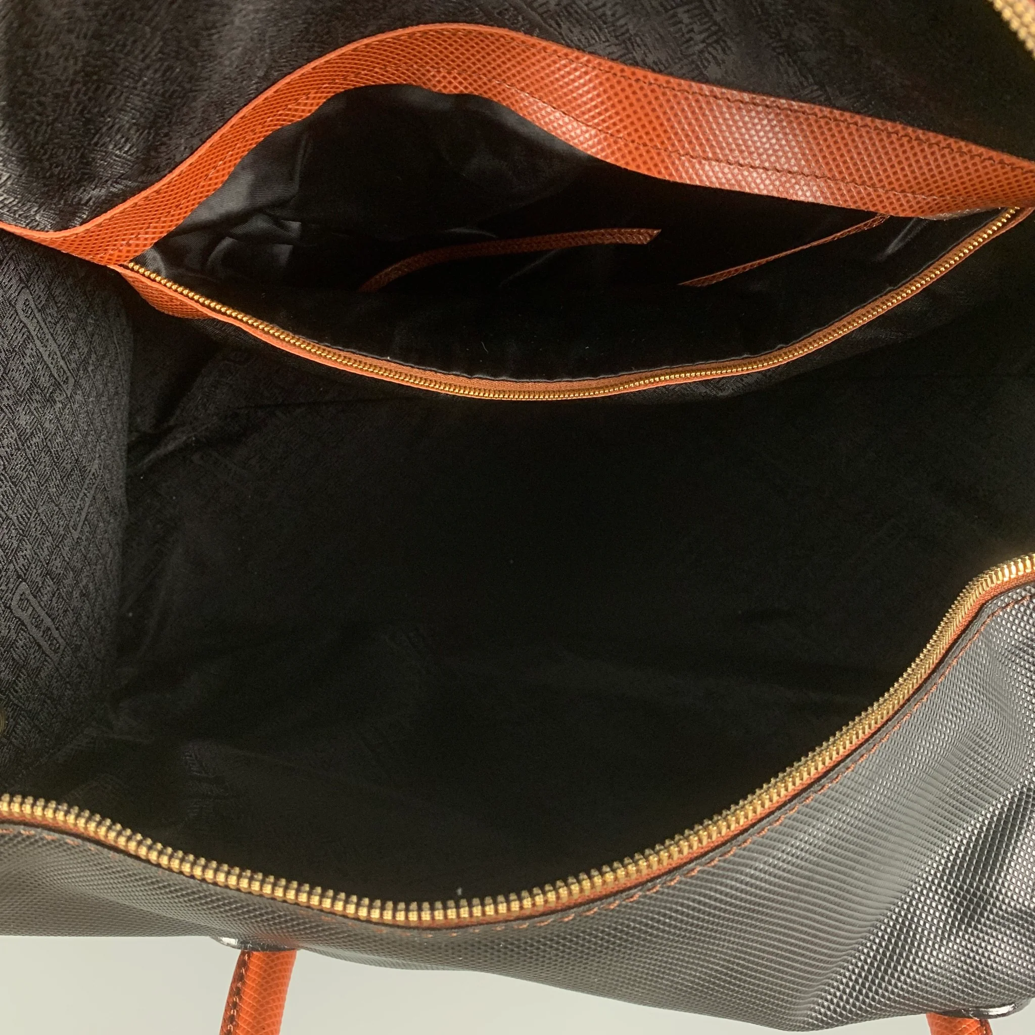 Vintage BOTTEGA VENETA Black Tan Leather Duffle Bag - Image 8
