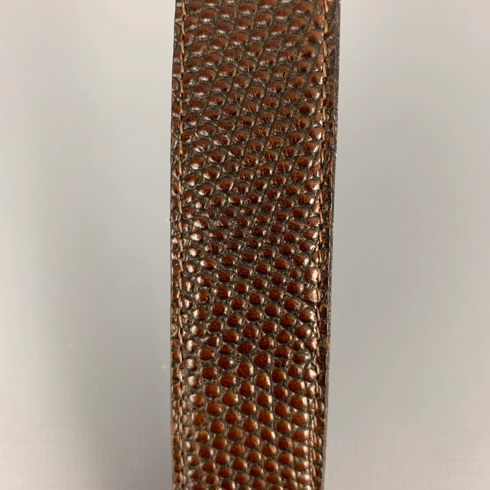 VINTAGE Brown Embossed Leather Suspenders - Image 2
