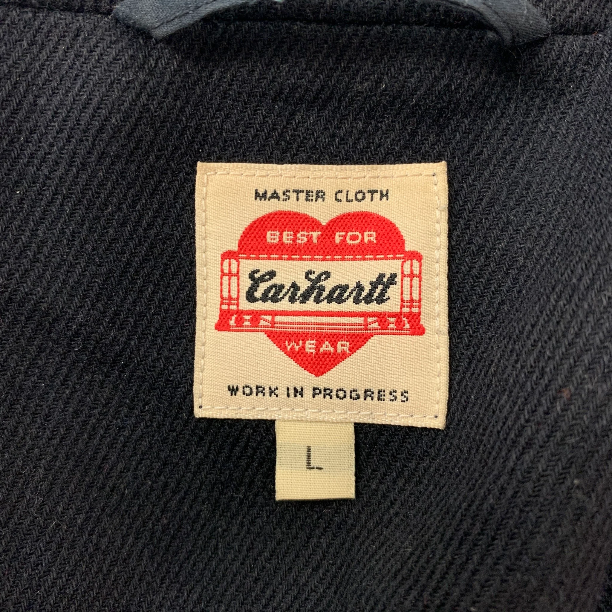 Vintage CARHARTT Size L Navy Twill Wool Polyester Single Breasted Jacket - Image 6