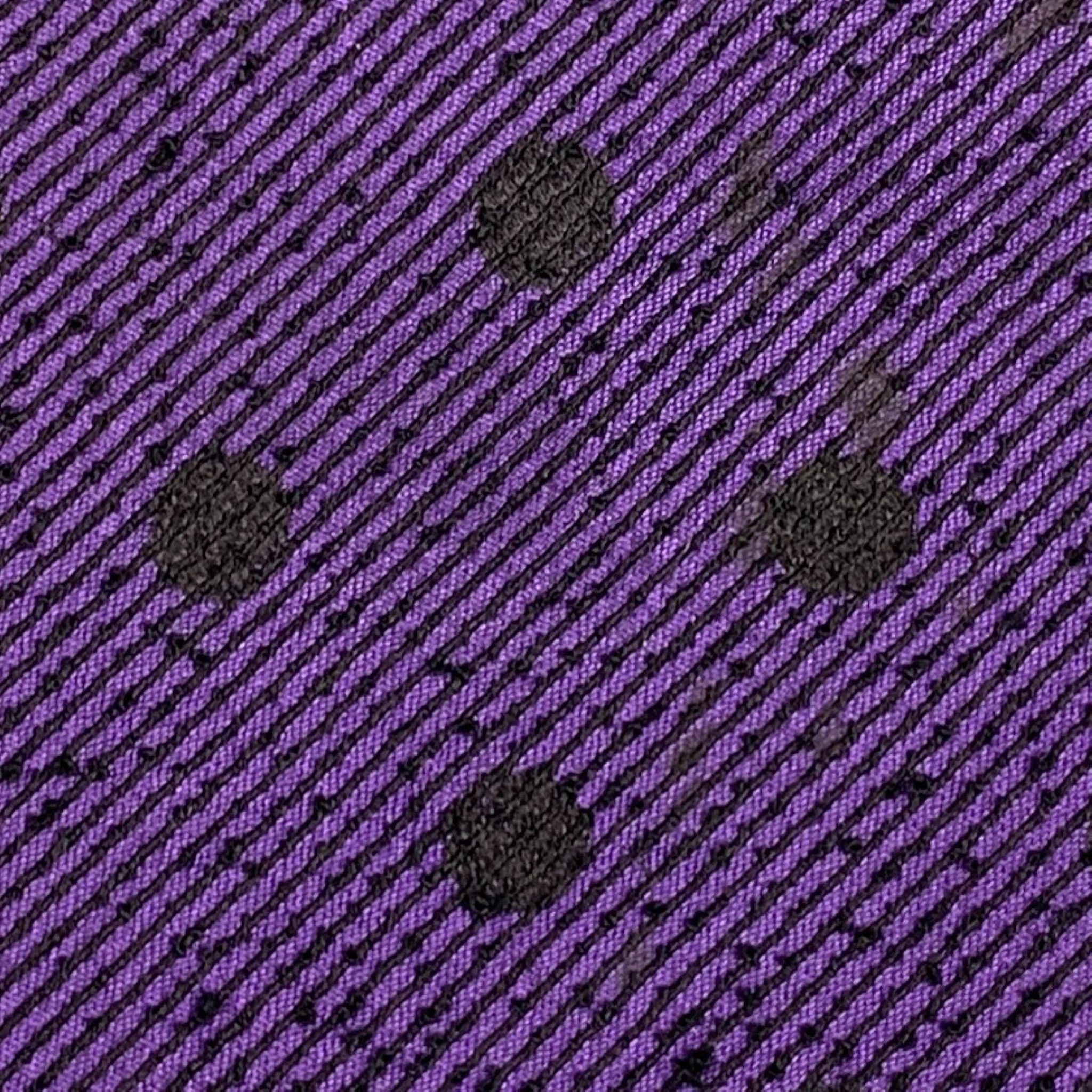 VINTAGE Purple Black Dots Tie - Image 3