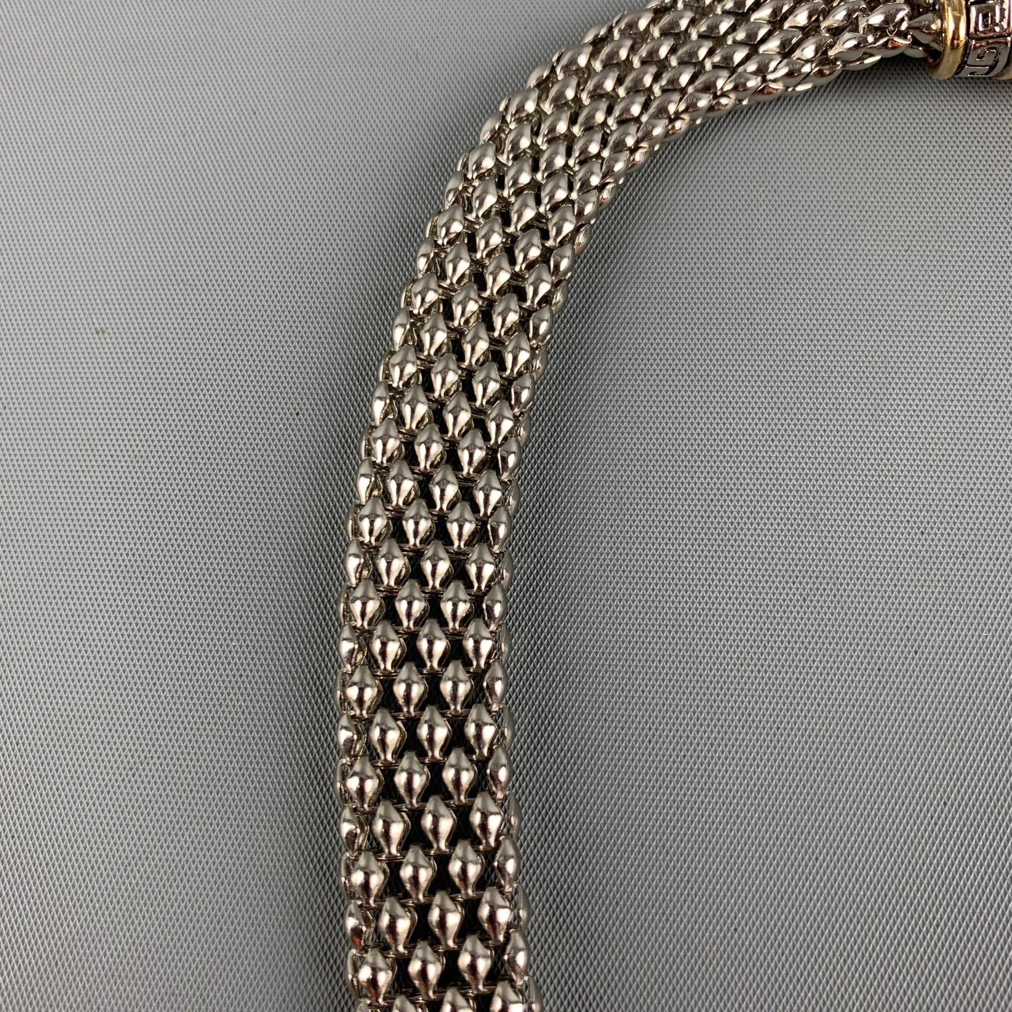 VINTAGE Silver Gold Woven Metal Necklace - Image 2