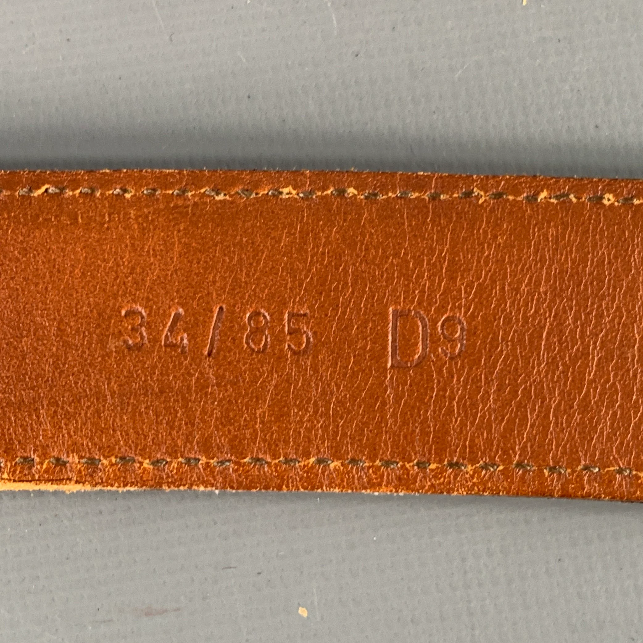 VINTAGE Size 34 Brown Leather Belt - Image 6