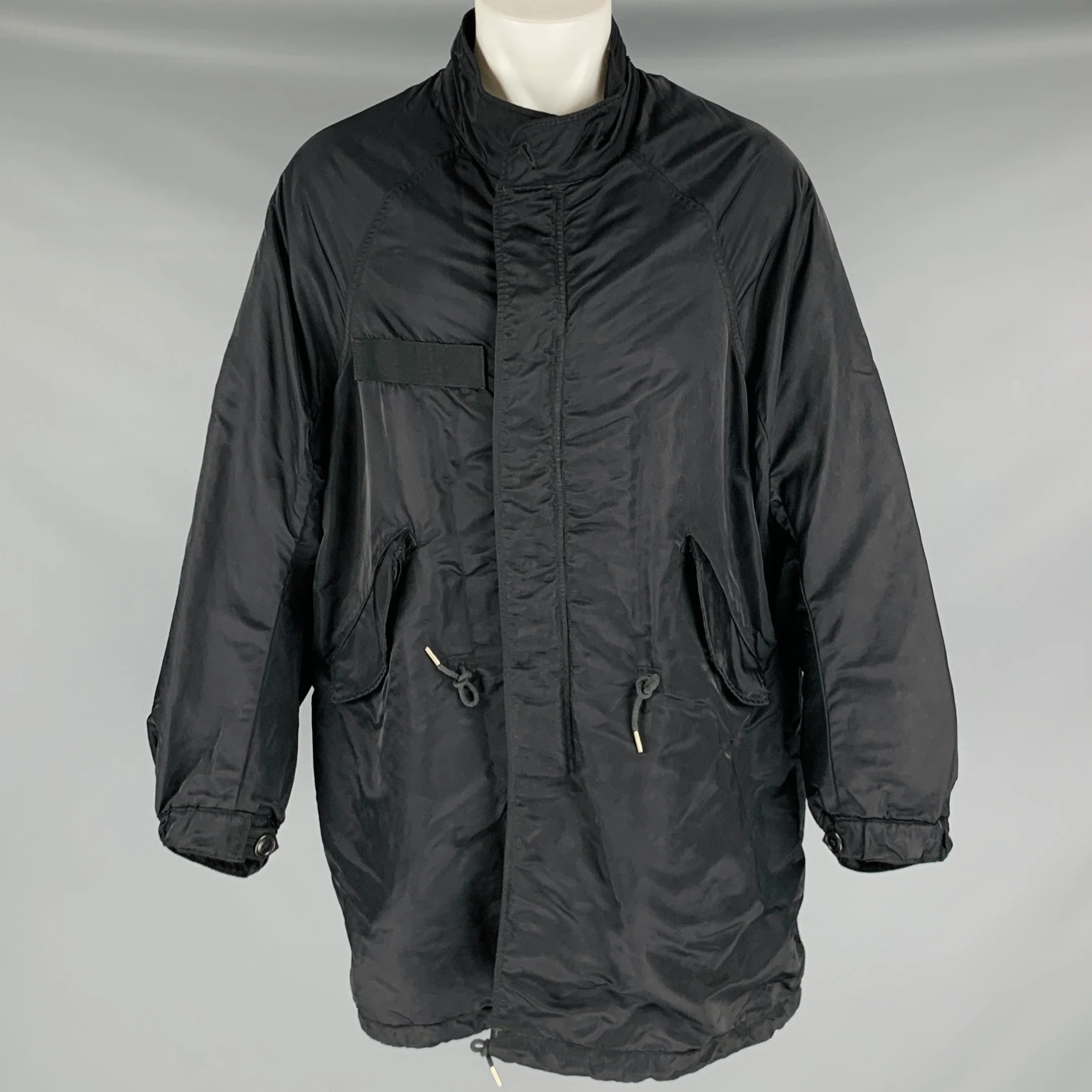 VISVIM Six Five Fishtail Parka Size S Black Nylon Parka Coat