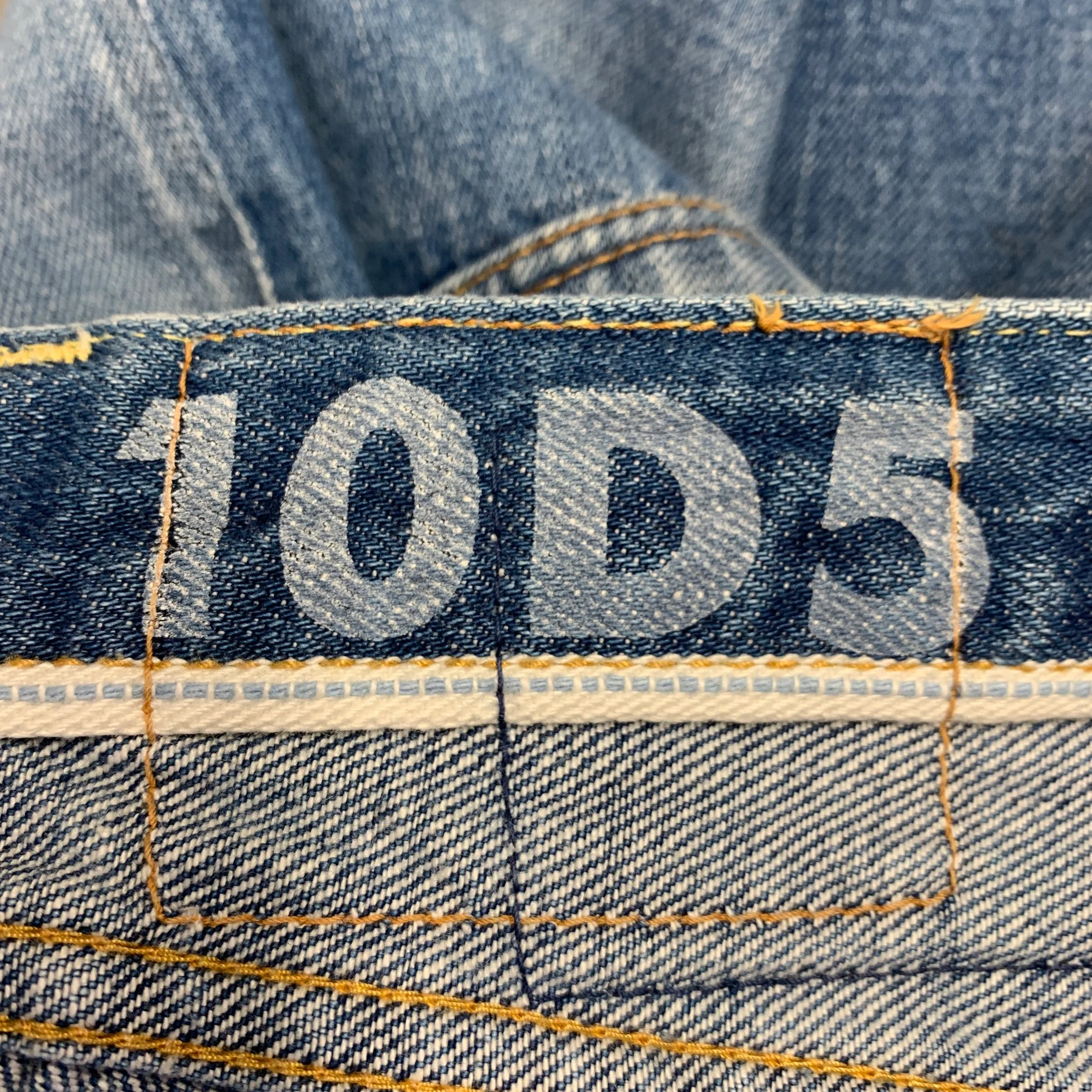 VISVIM Size 34 Social Sculpture 10D5 Blue Distressed Cotton Selvedge Button Fly Jeans - Image 4