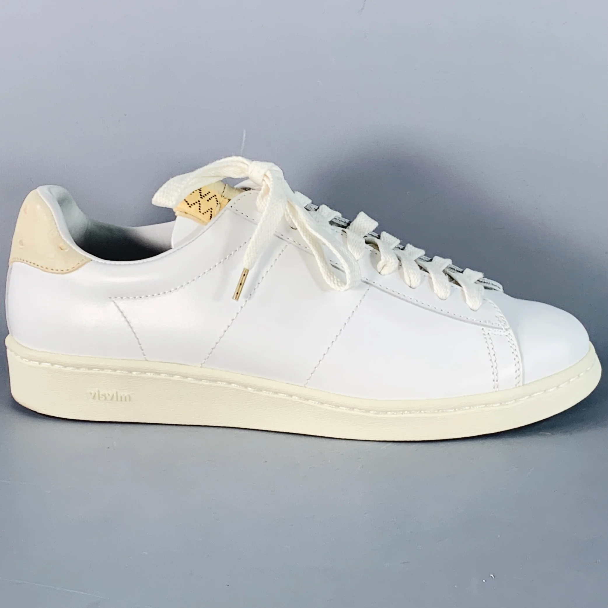 VISVIM Size 9.5 Corda-Folk White Leather Low Top Lace-Up Sneakers - Image 2