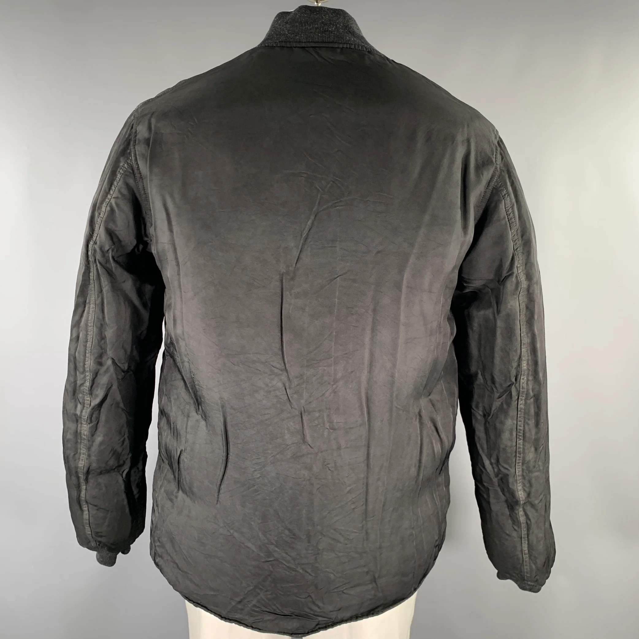 VISVIM Size L Black Nylon Reversible Bomber Jacket - Image 7