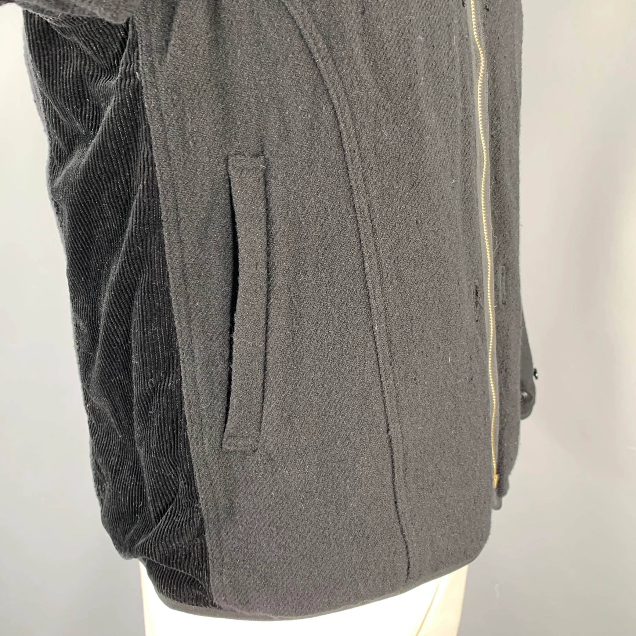 VISVIM Size L Black Textured Wool Linen Reversible Jacket - Image 7