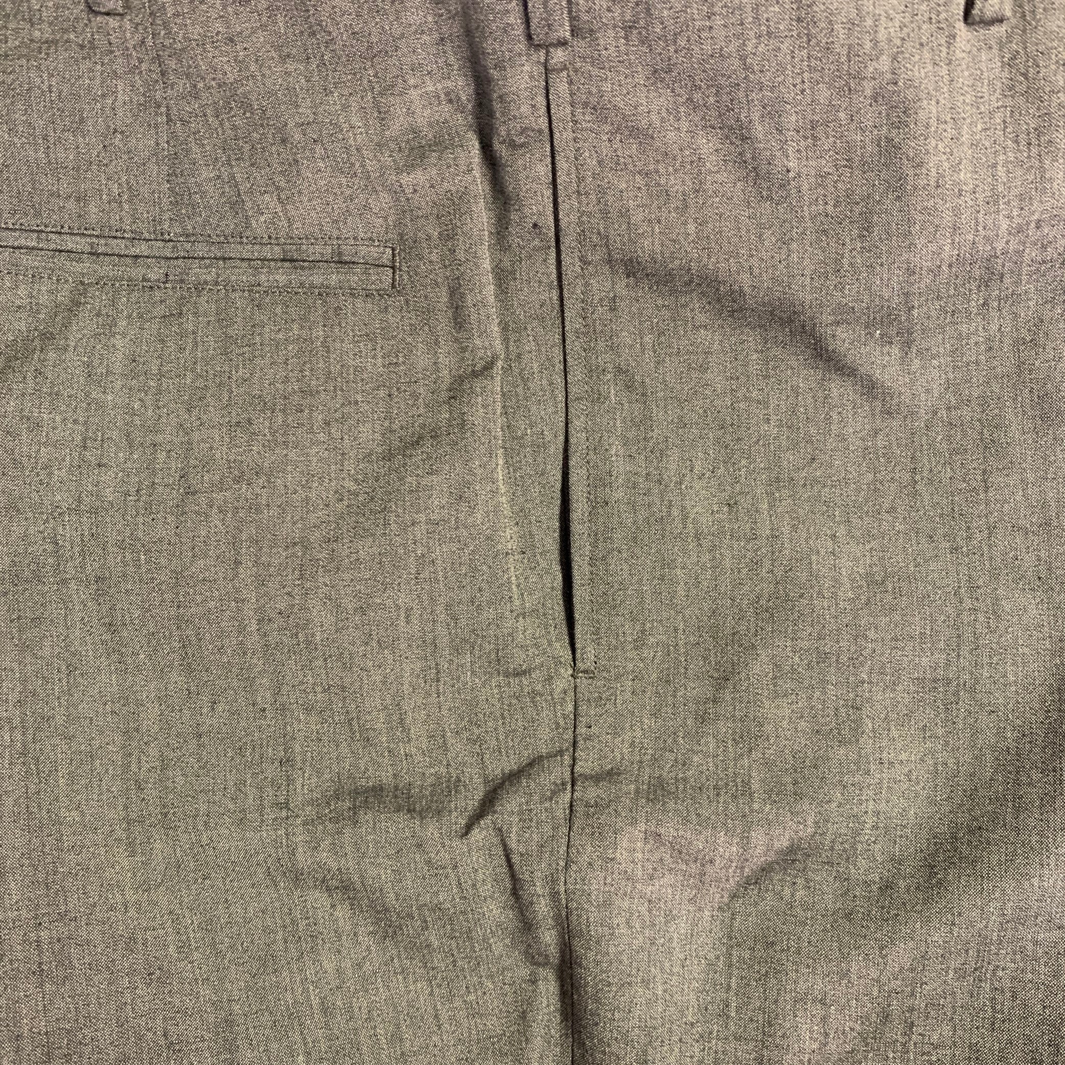 VISVIM Size L Dalton Slacks Grey Wool Linen Tapered Zip Fly Dress Pants - Image 6