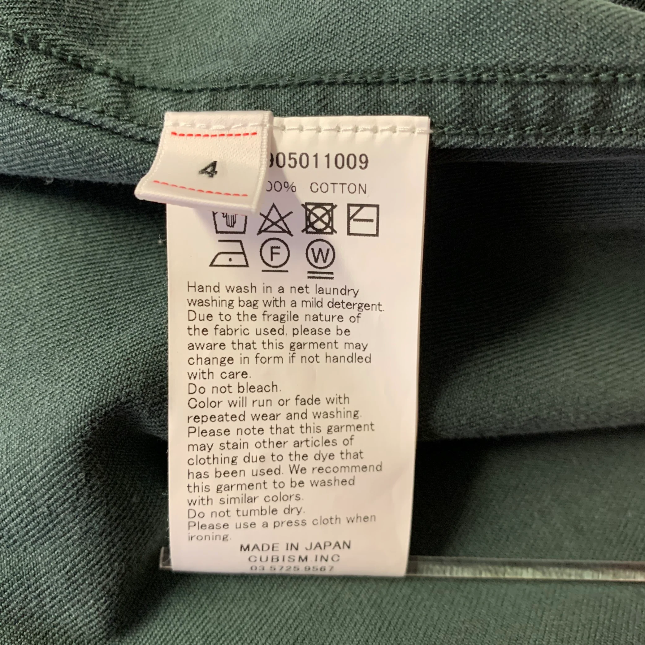 VISVIM Size L Green Wash Cotton Patch Pockets Long Sleeve Shirt - Image 5