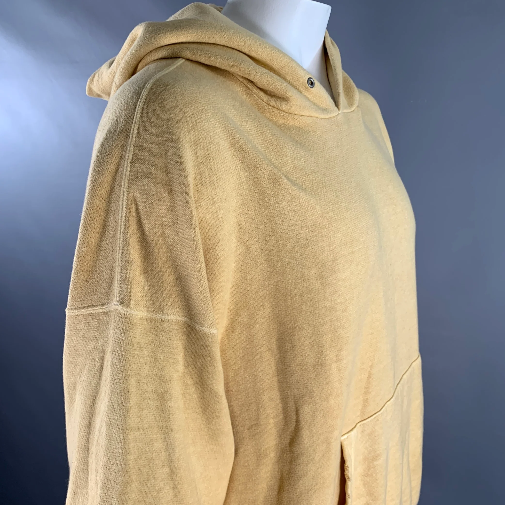 VISVIM Size L Yellow Mustard Dyed Cotton Hooded Sweatshirt - Image 2