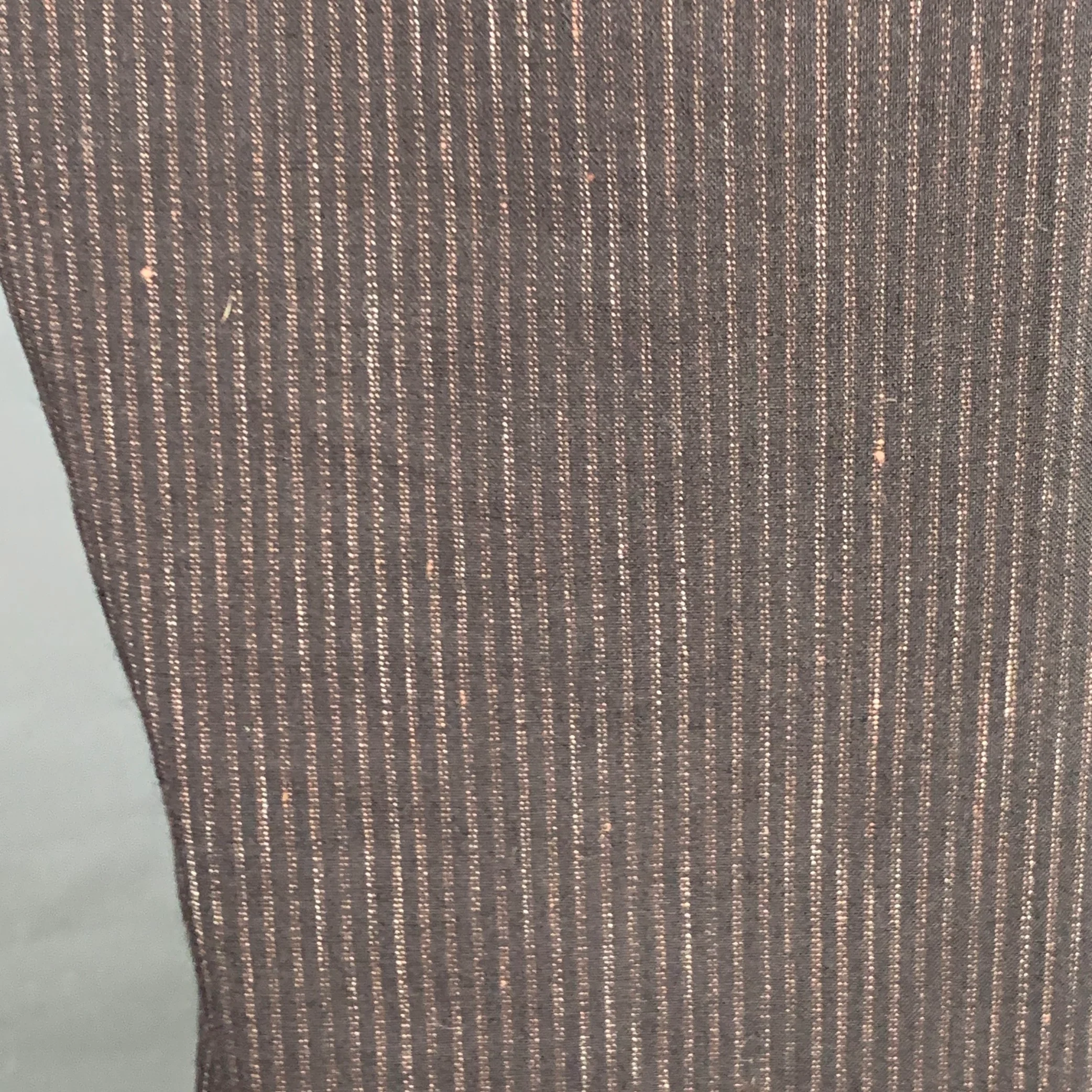 VISVIM Size M Black Brown Pinstripe Wool Linen Button Fly Casual Pants - Image 6