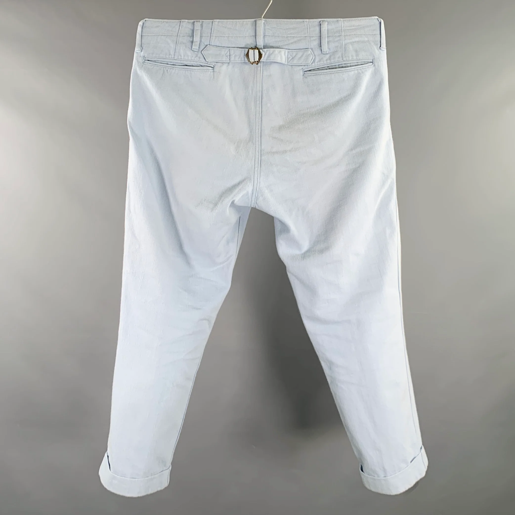VISVIM Size M Light Blue Cotton Button Fly Jeans - Image 2