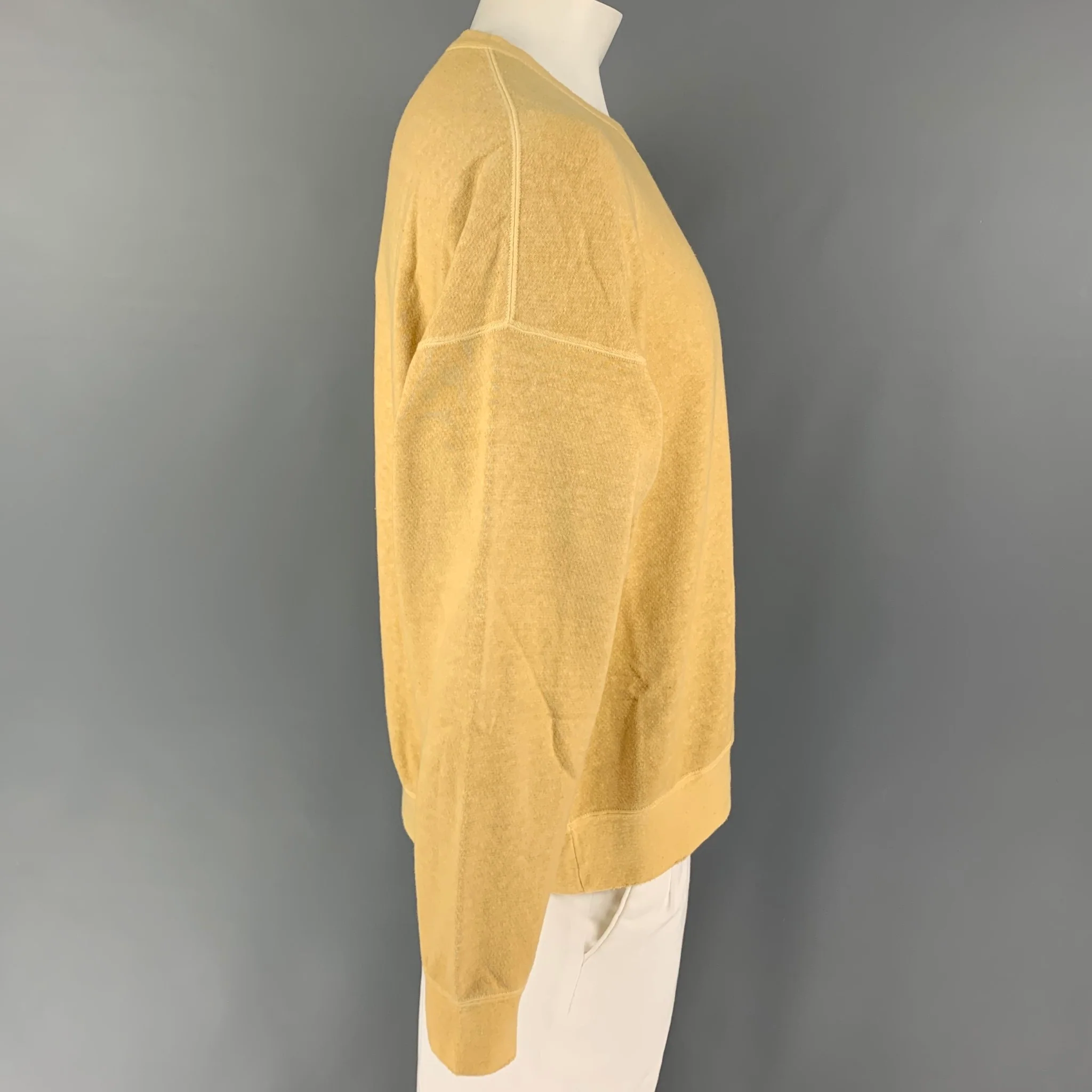 VISVIM Size M Mustard Heather Cotton Crew-Neck Amplus Sweatshirt - Image 2