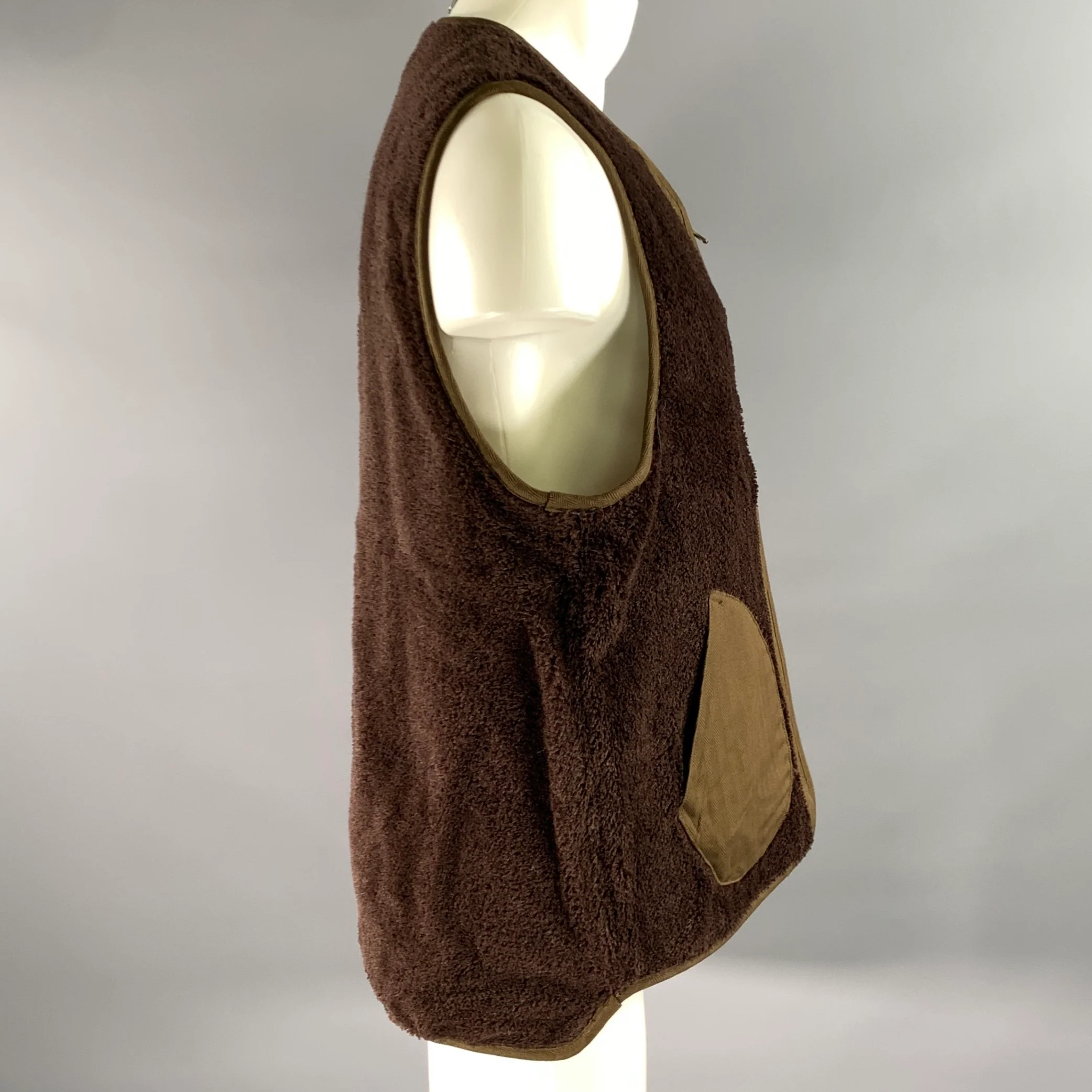VISVIM Size M Olive Nylon Cotton Blend Reversible Vest - Image 6