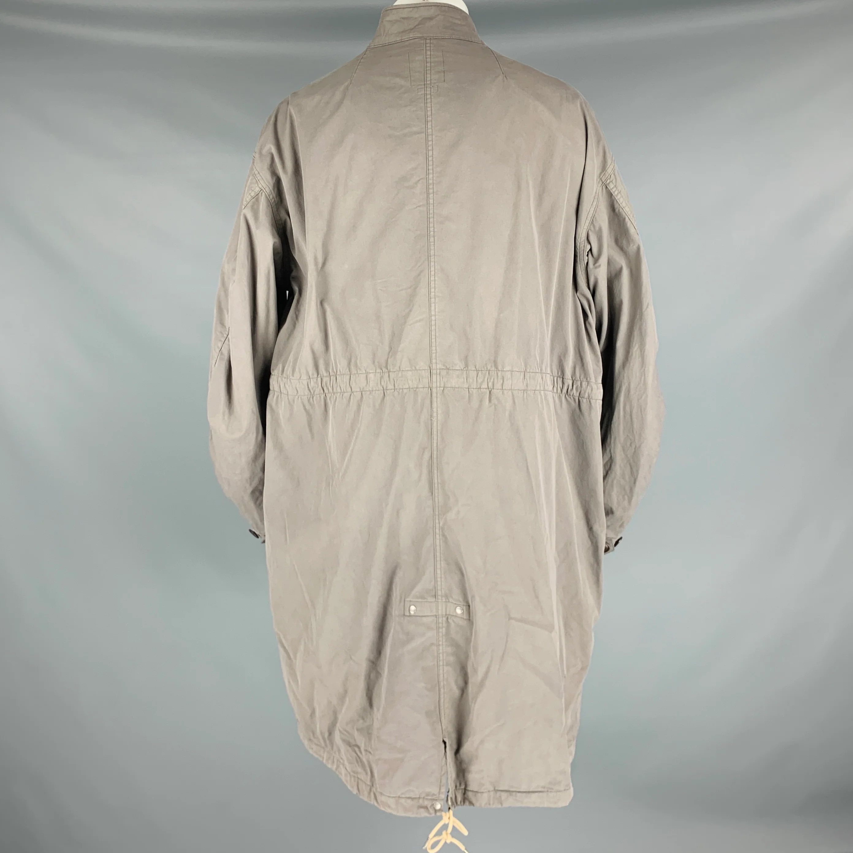 VISVIM Size S -Chamdo Fishtail Parka- Grey Cotton Parka Coat - Image 4