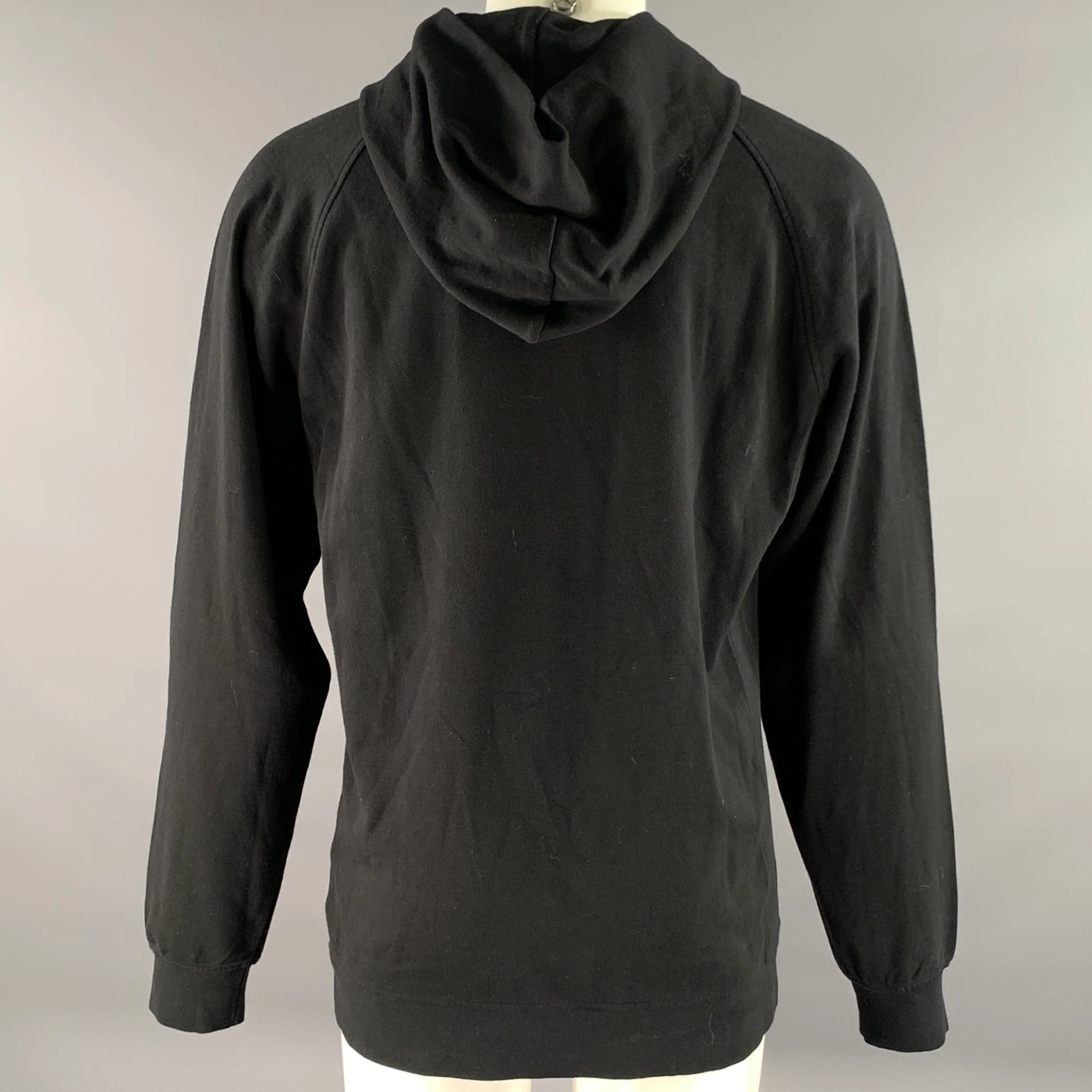 VISVIM Size XL Black Wash Cotton Hoodie Sweatshirt - Image 4