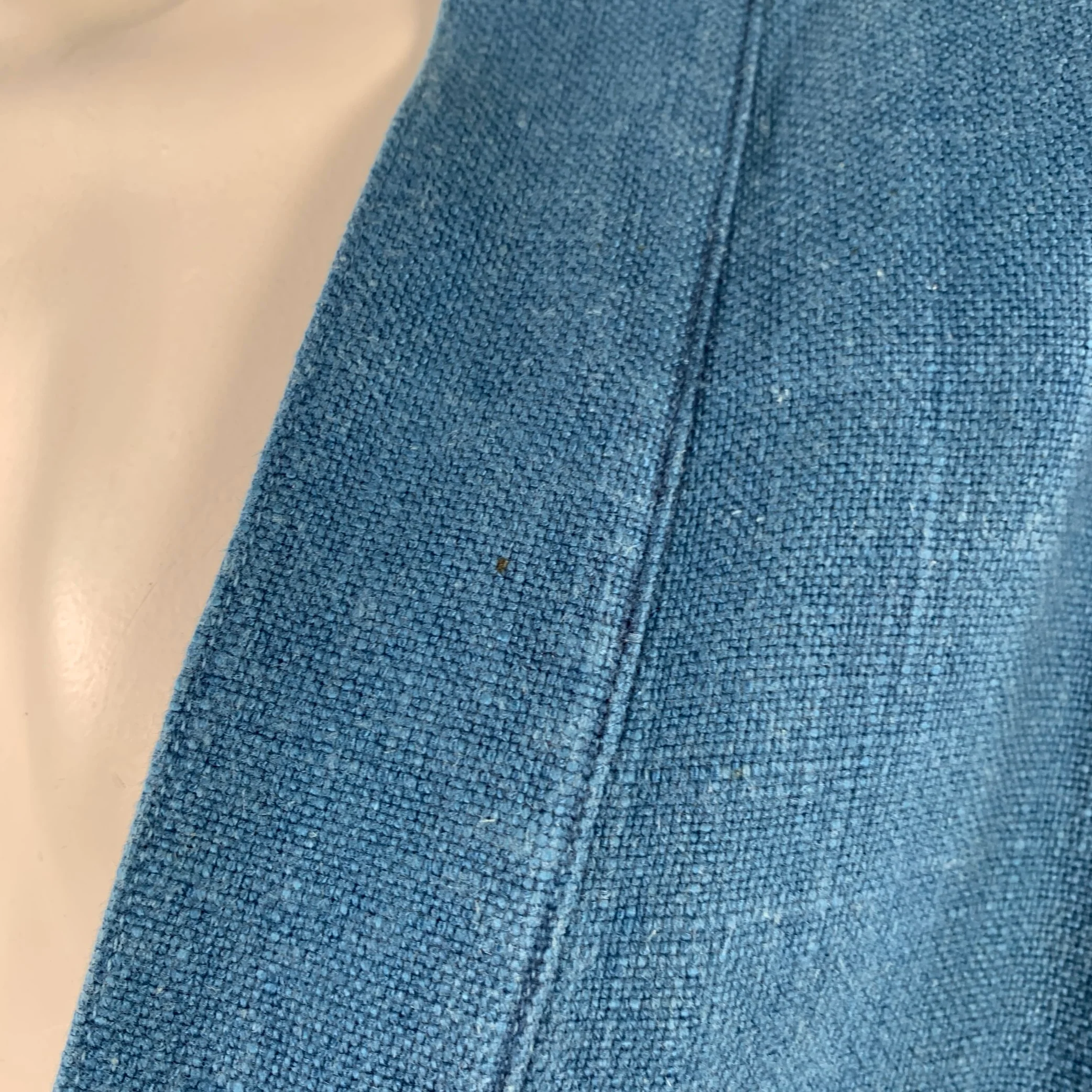 VISVIM Size XL Lhamo Blue Woven Rayon Linen Collarless Long Sleeve Shirt - Image 6