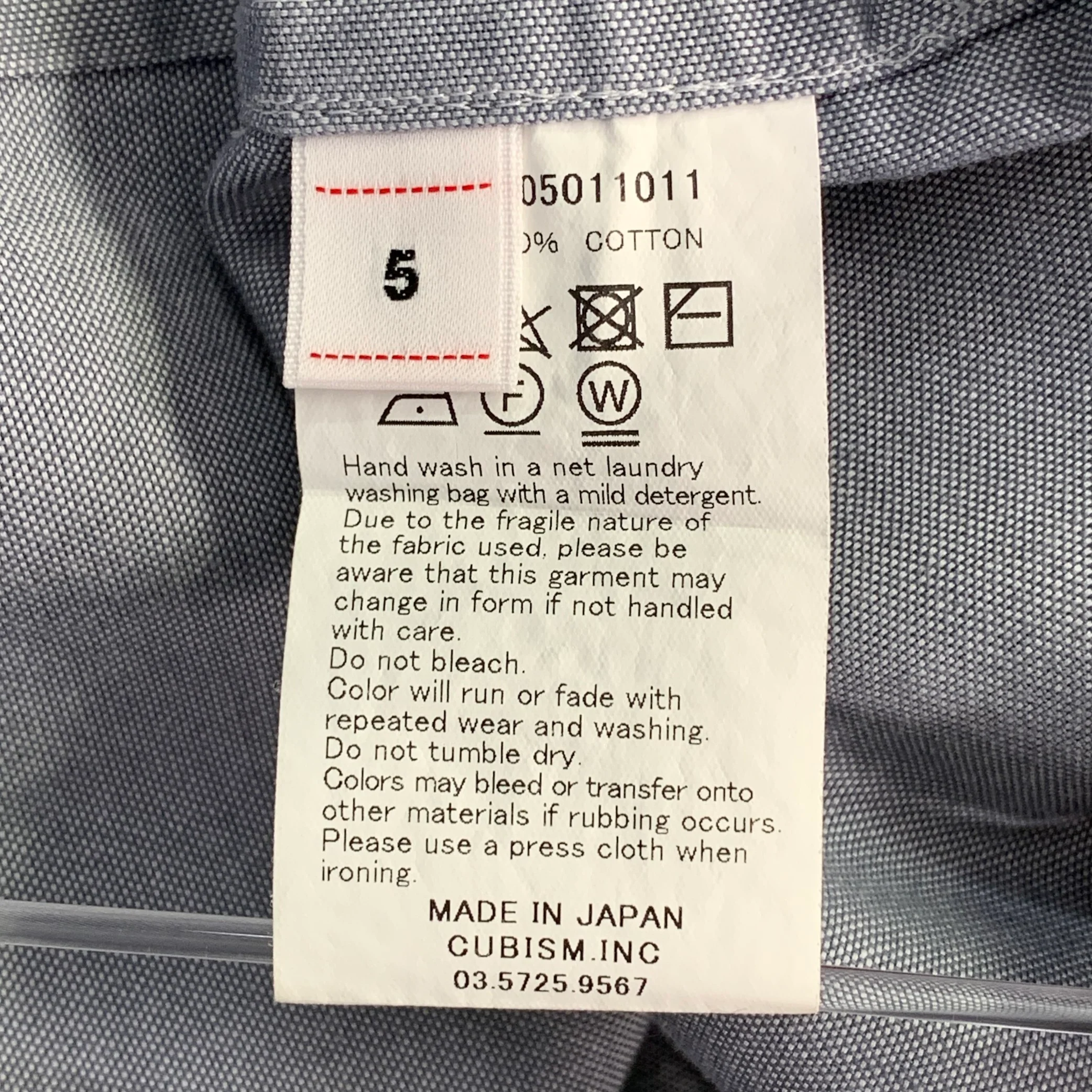 VISVIM Size XXL Blue Cotton Button Down Collar One Pocket Long Sleeve Shirt - Image 7