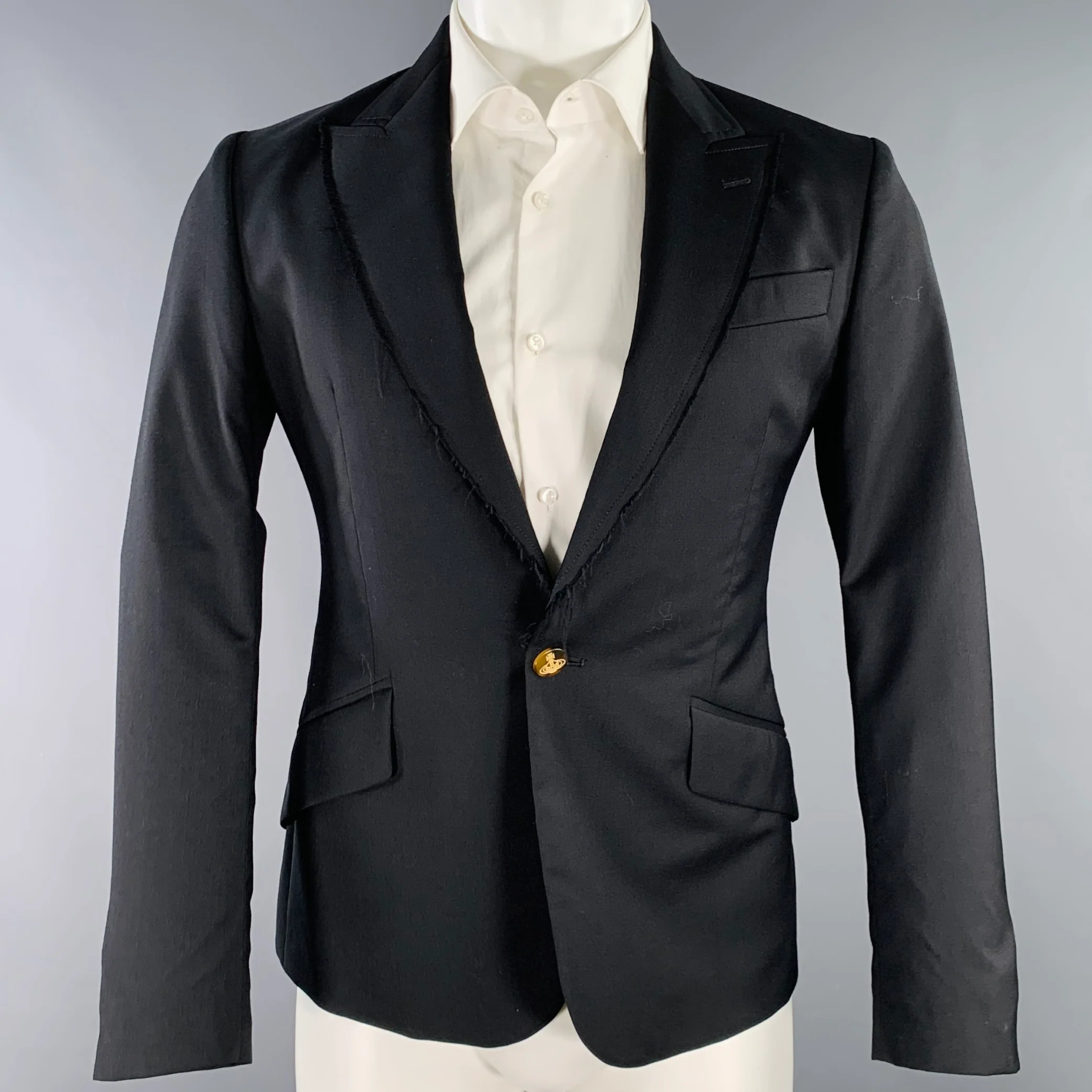 VIVIENNE WESTWOOD Size 36 Black Wool Single Breasted Sport Coat