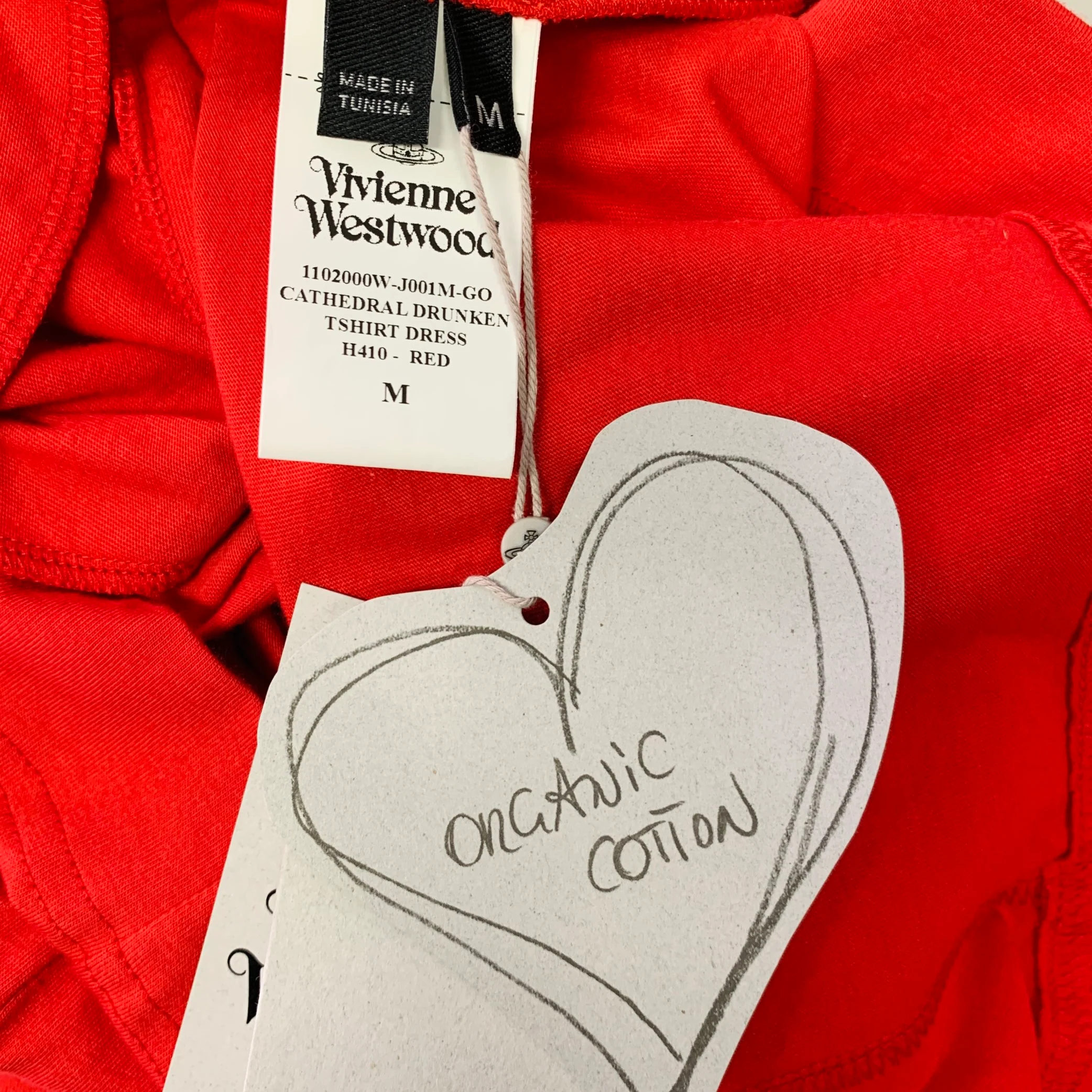 VIVIENNE WESTWOOD Size M Red Cotton Graphic Side Buttons Cathedral T-Shirt Dress - Image 6