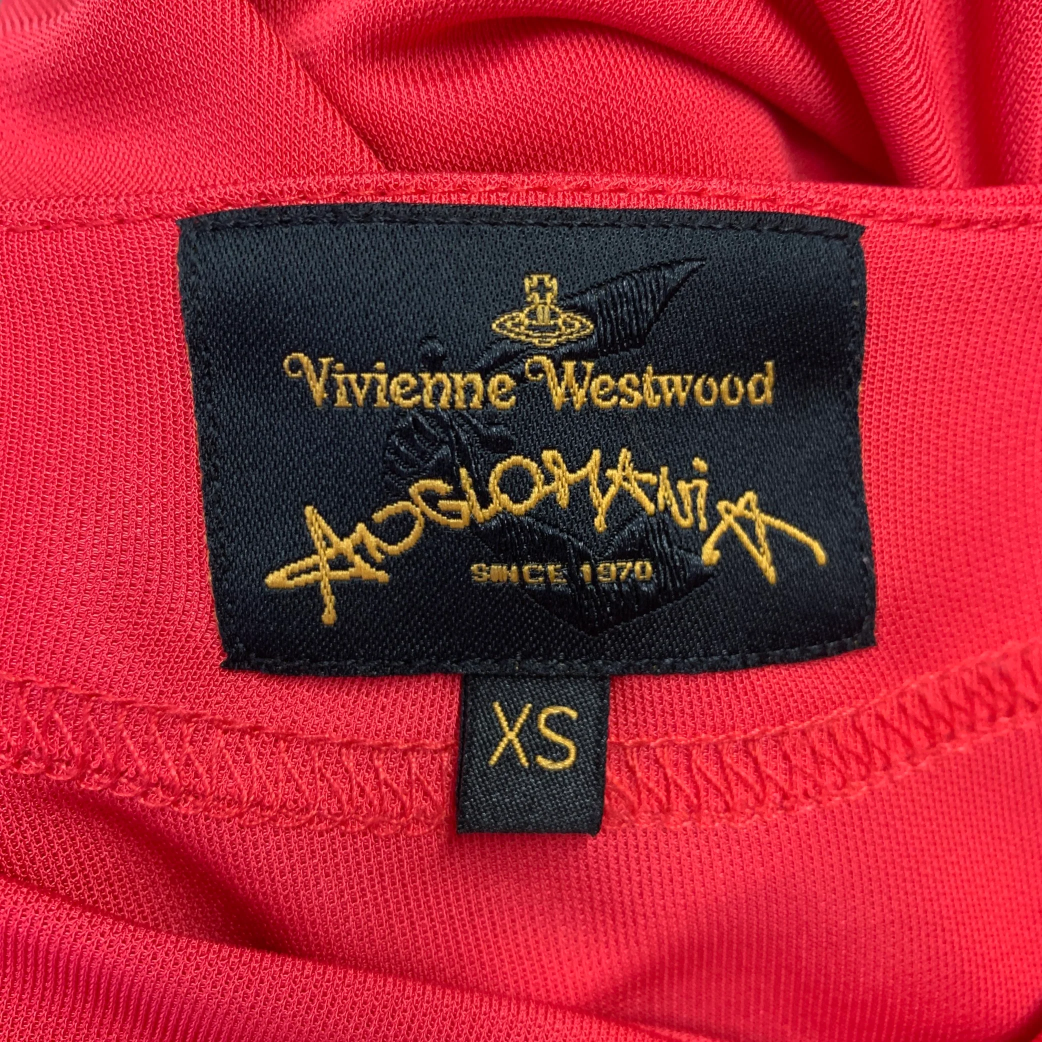 VIVIENNE WESTWOOD Size XS Red Viscose Ruched Long Sleeve Dress - Image 6