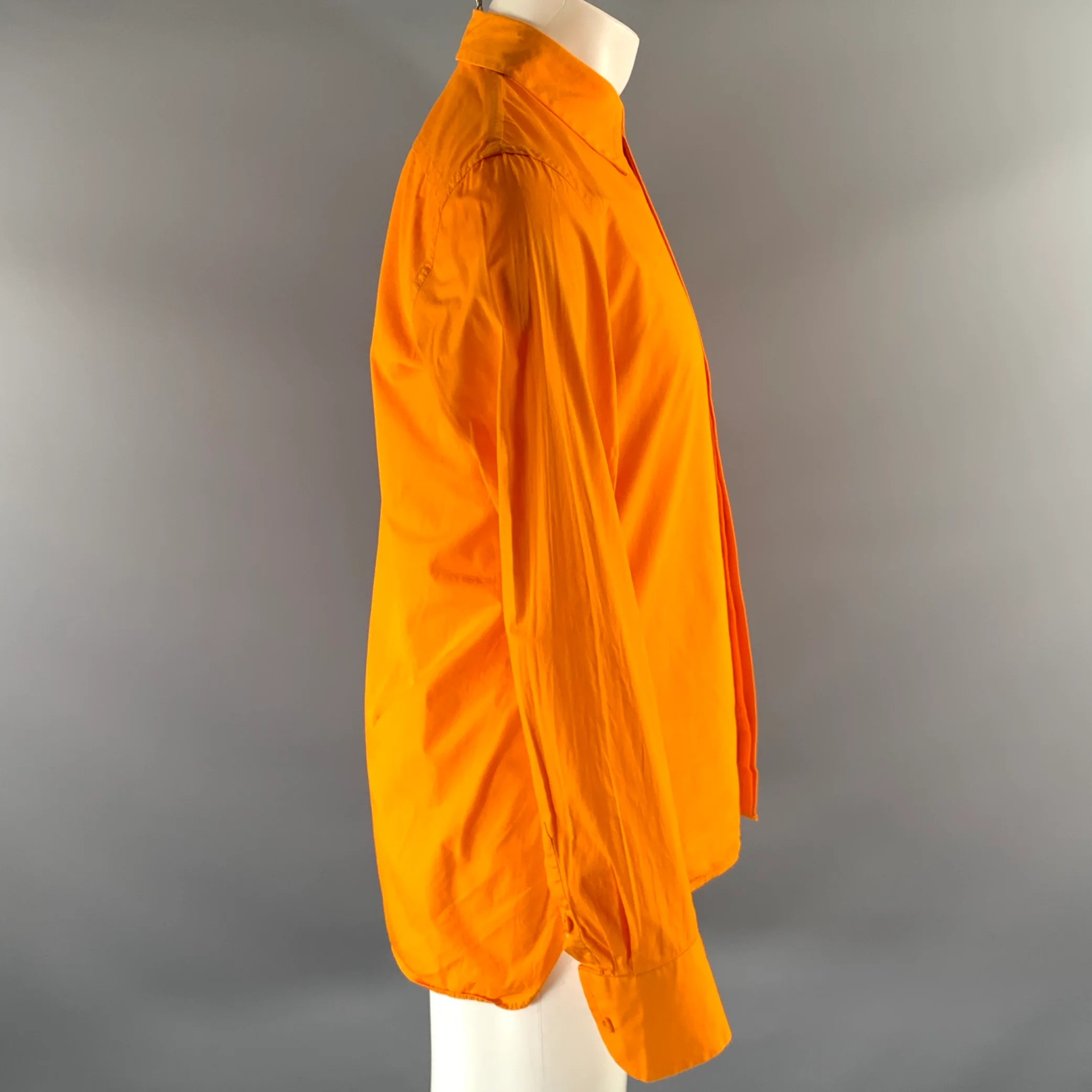 WALES BONNER Size S Orange Cotton Long Sleeve Shirt - Image 3